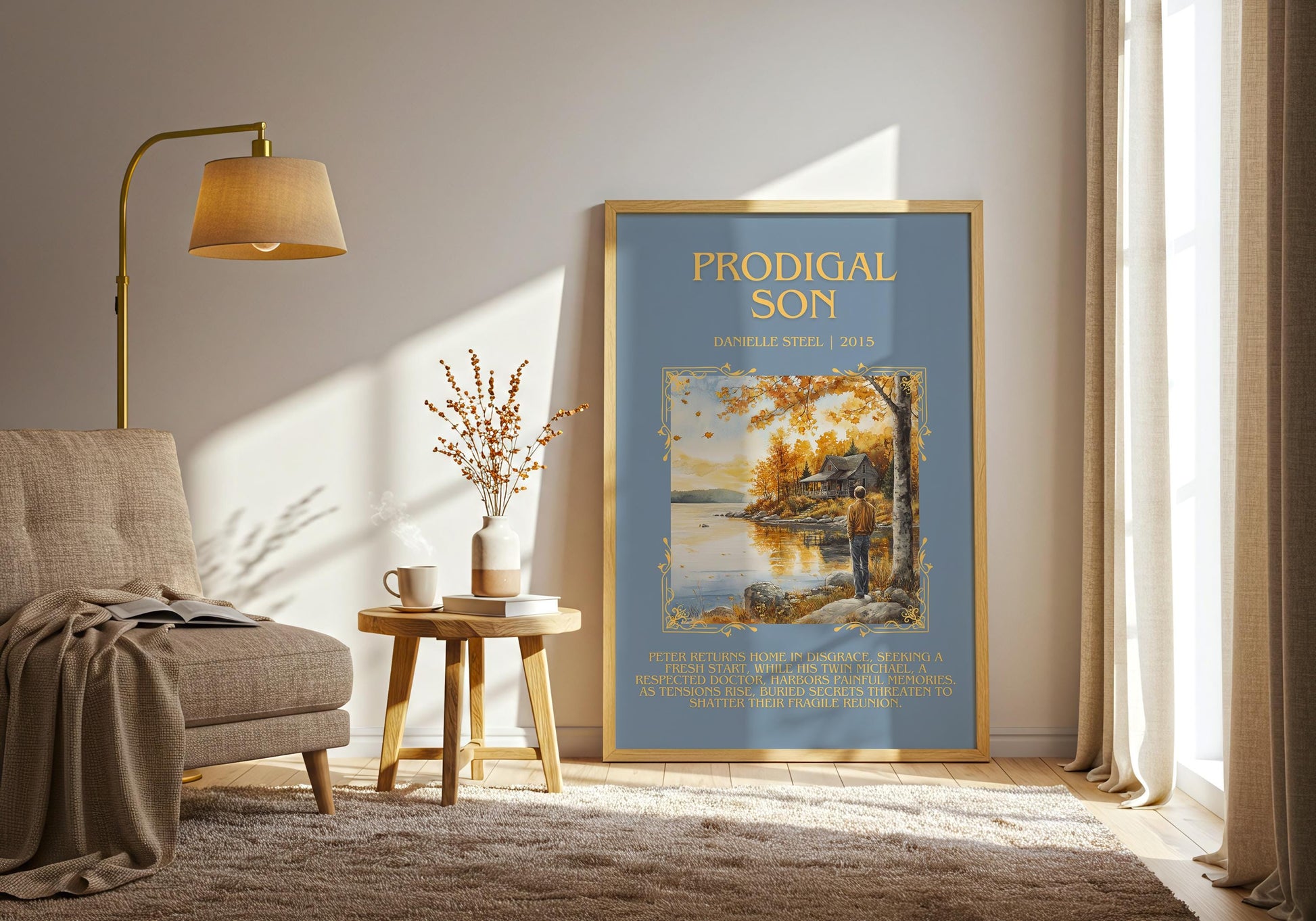 Prodigal Son by Danielle Steel Descriptive, High Quality Poster Print.Free Delivery Wall Art.Author&Blurb Book Artwork. Novel Gift Summary
