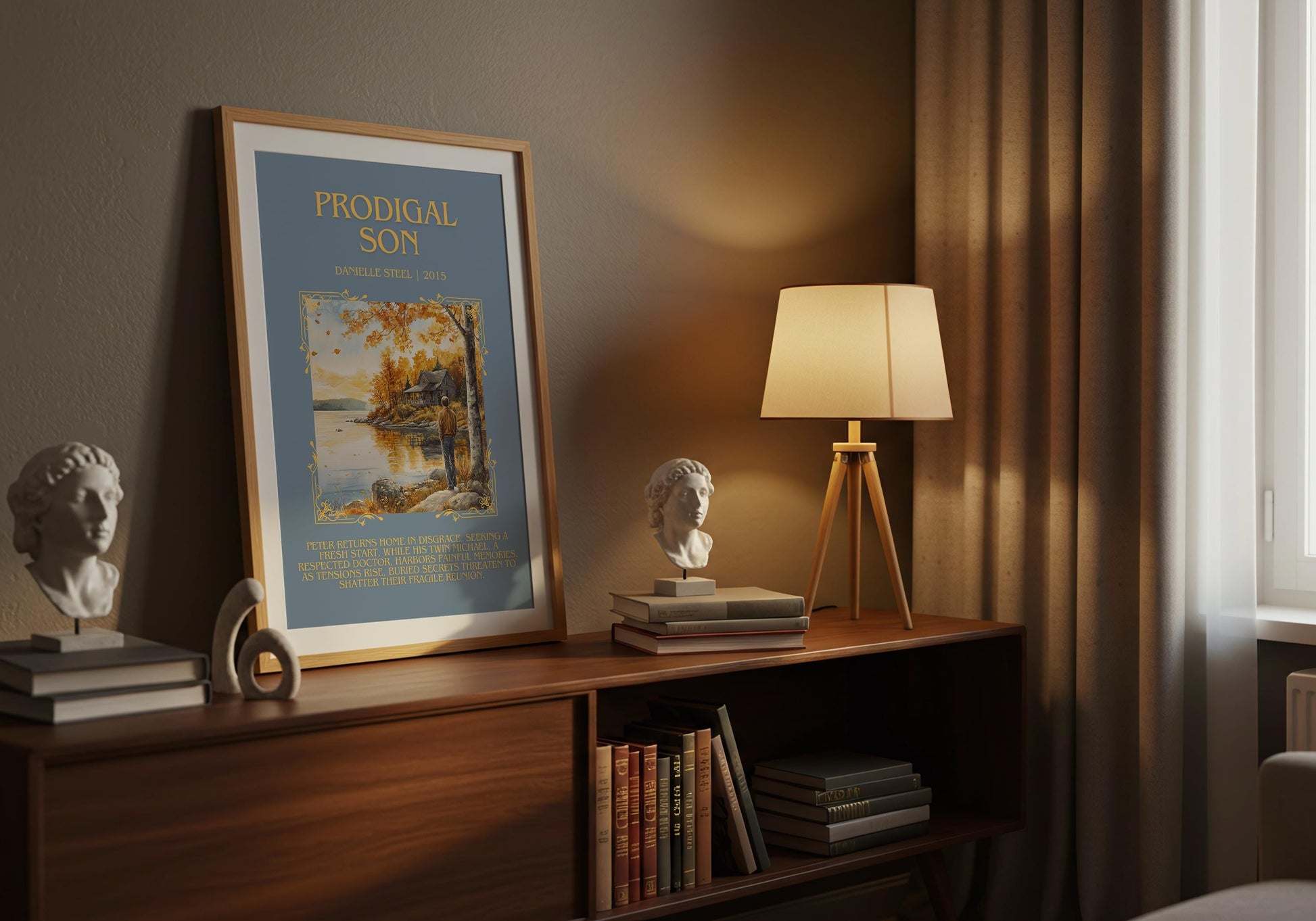 Prodigal Son by Danielle Steel Descriptive, High Quality Poster Print.Free Delivery Wall Art.Author&Blurb Book Artwork. Novel Gift Summary