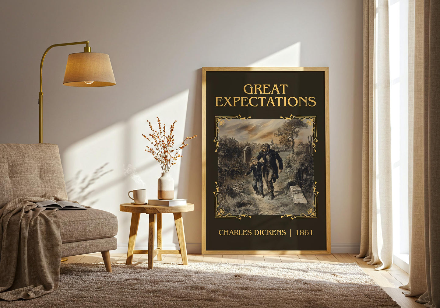 Great Expectations by Charles Dickens High Quality Poster Print. Fast, Free Delivery Wall Art. Author, Title Book/Novel Artwork. Minimalist