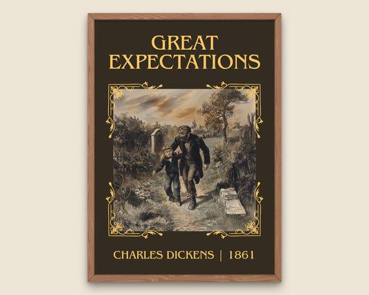 Great Expectations by Charles Dickens High Quality Poster Print. Fast, Free Delivery Wall Art. Author, Title Book/Novel Artwork. Minimalist