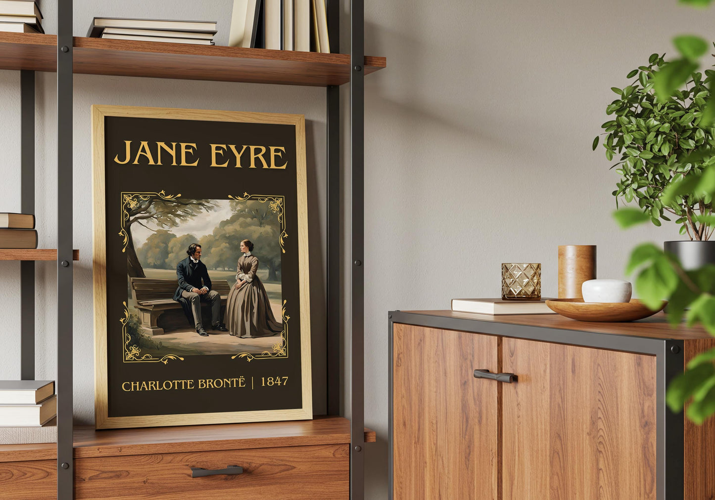 Jane Eyre by Charlotte Bronte High Quality Poster Print. Fast, Free Delivery Wall Art. Author, Title Book/Novel Artwork. Minimalist
