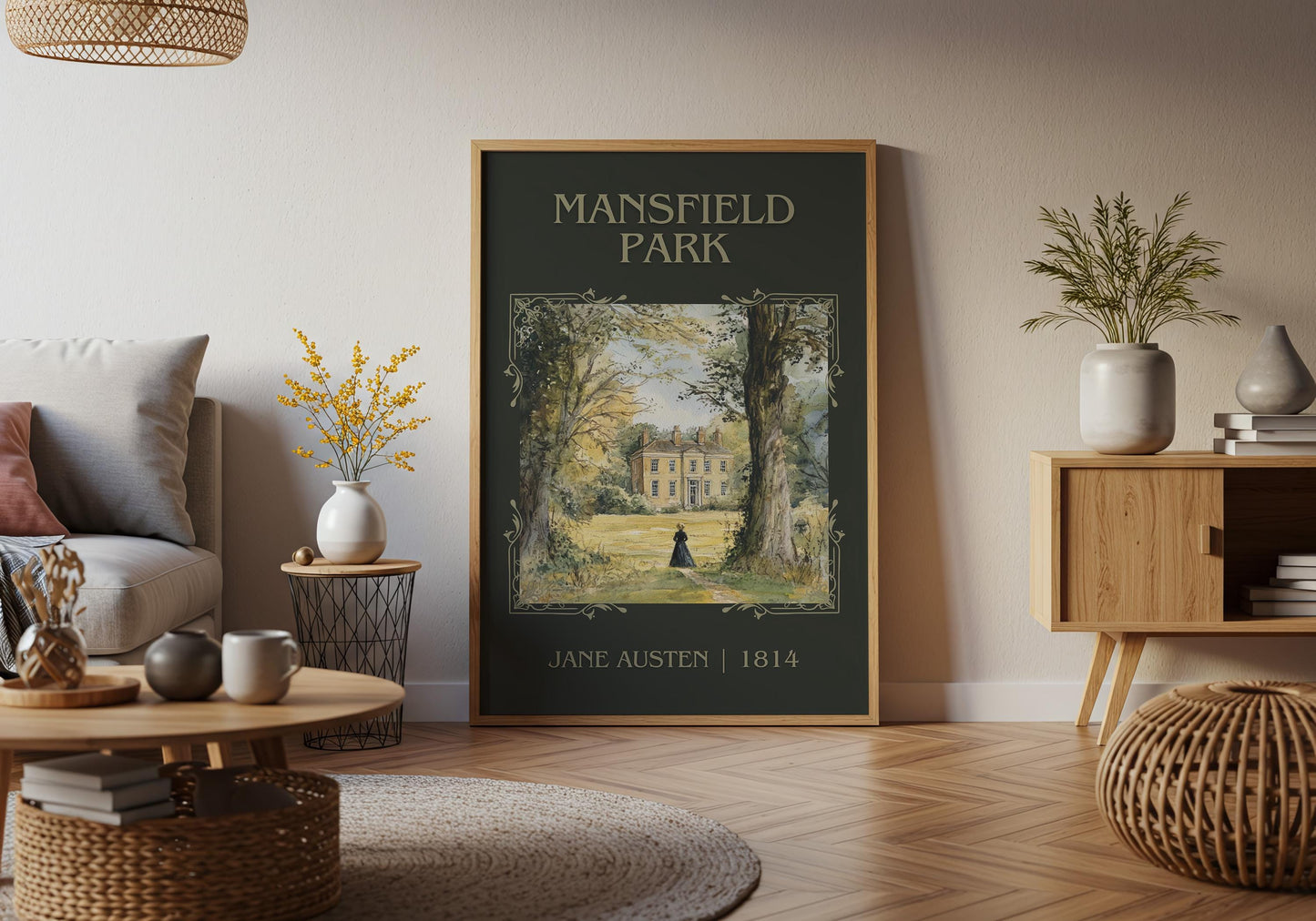Mansfield Park by Jane Austen High Quality Poster Print. Fast, Free Delivery Wall Art. Author, Title Book/Novel Artwork. Minimalist