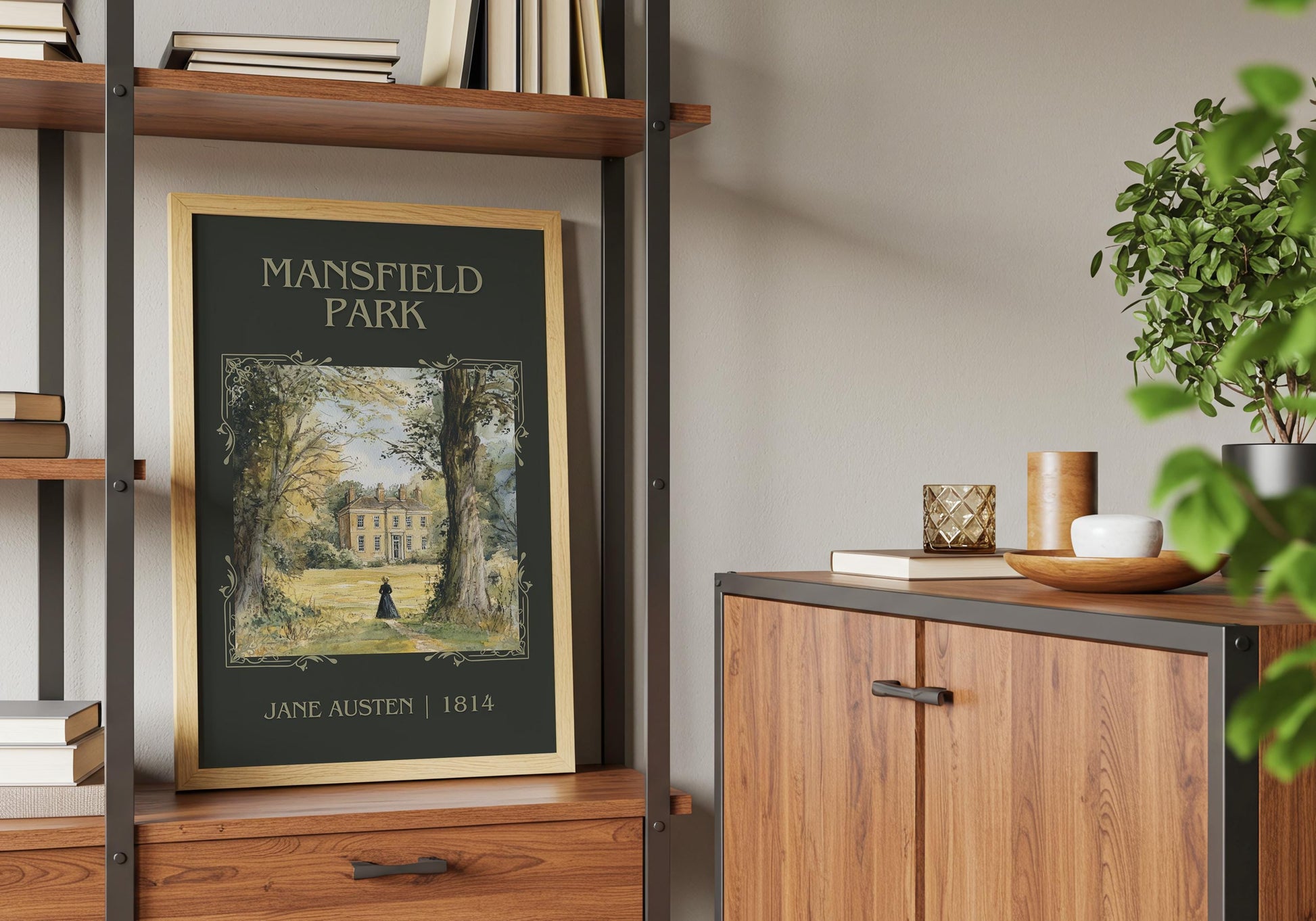 Mansfield Park by Jane Austen High Quality Poster Print. Fast, Free Delivery Wall Art. Author, Title Book/Novel Artwork. Minimalist