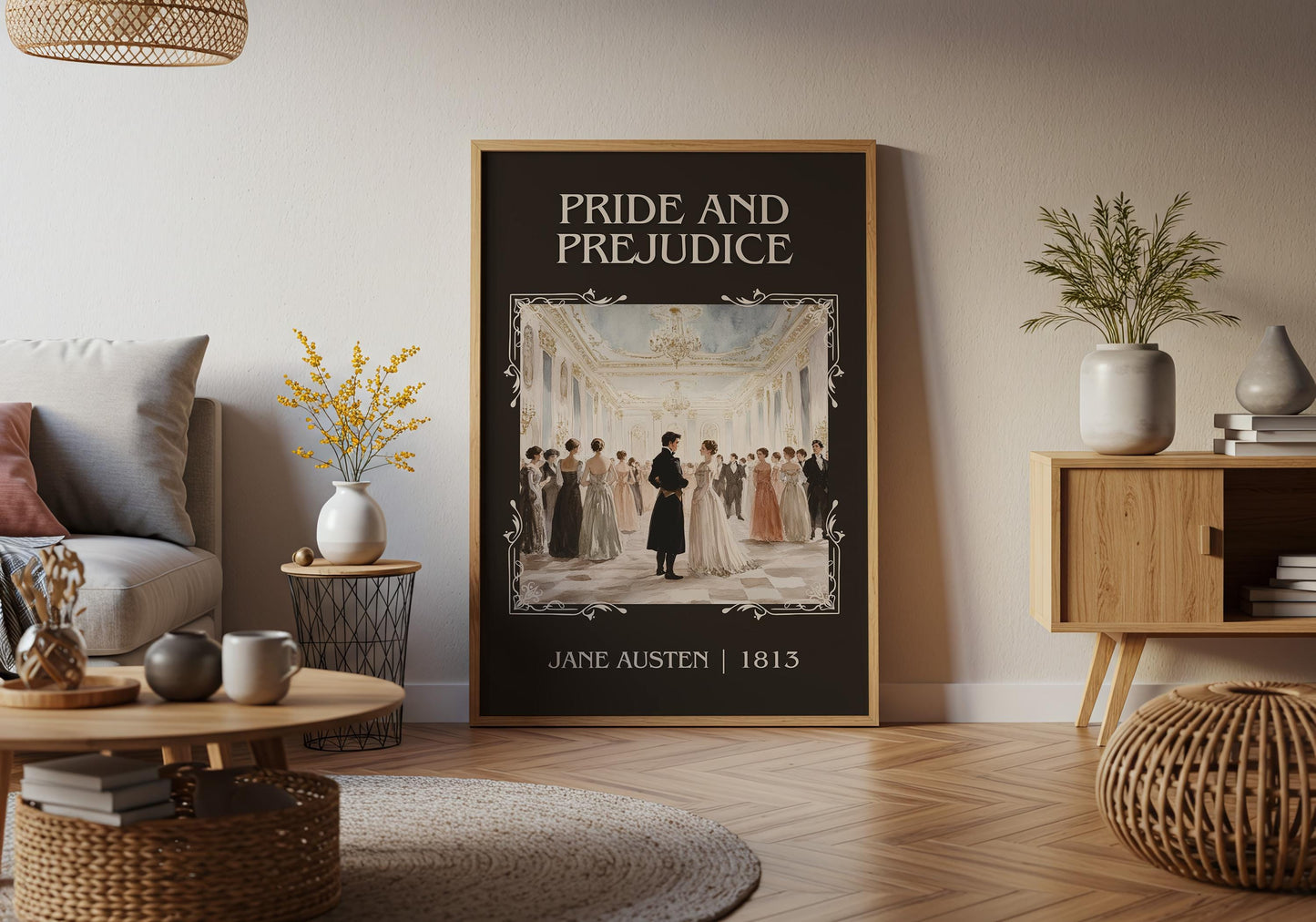 Pride and Prejudice by Jane Austen High Quality Poster Print. Fast, Free Delivery Wall Art. Author, Title Book/Novel Artwork. Minimalist