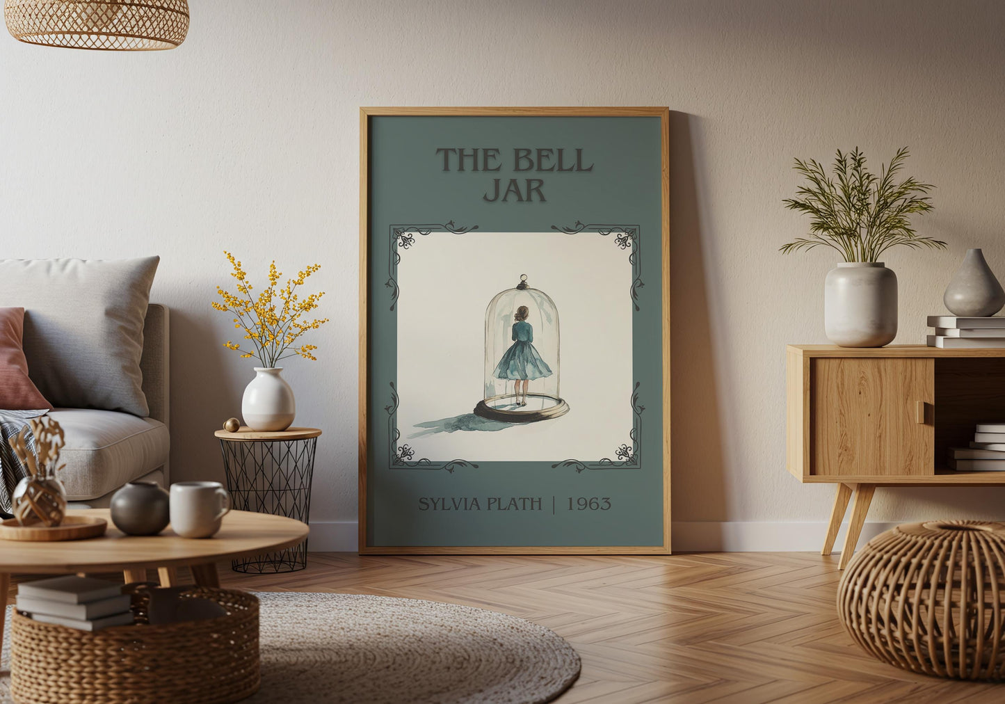 The Bell Jar by Sylvia Plath High Quality Poster Print. Fast, Free Delivery Wall Art. Author, Title Book/Novel Artwork. Minimalist