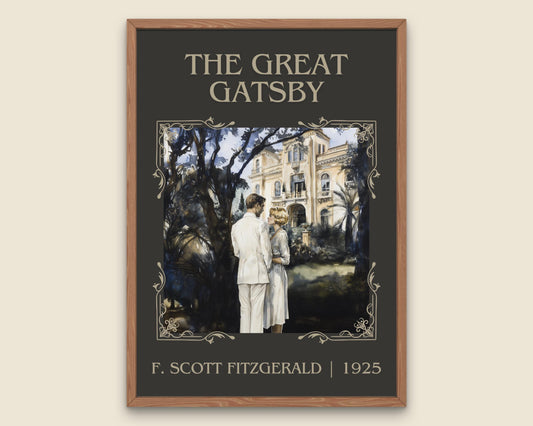 The Great Gatsby by F. Scott Fitzgerald High Quality Poster Print. Fast, Free Delivery Wall Art. Author and Blurb Book Artwork