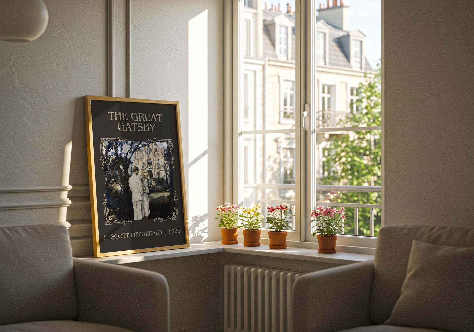 The Great Gatsby by F. Scott Fitzgerald High Quality Poster Print. Fast, Free Delivery Wall Art. Author and Blurb Book Artwork