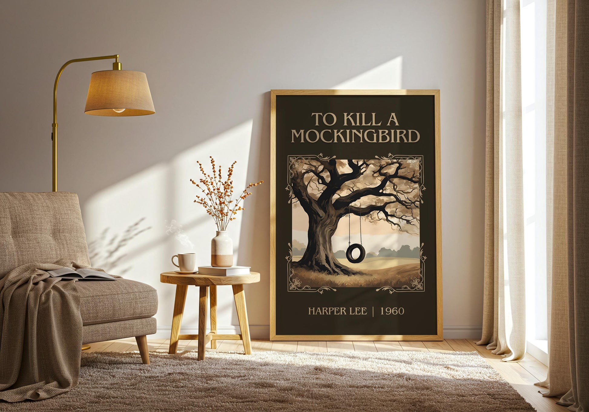 To Kill A Mockingbird by Harper Lee High Quality Poster Print. Free Delivery Wall Art. Author&Title Graphic Book/Novel Minimalist Home Art