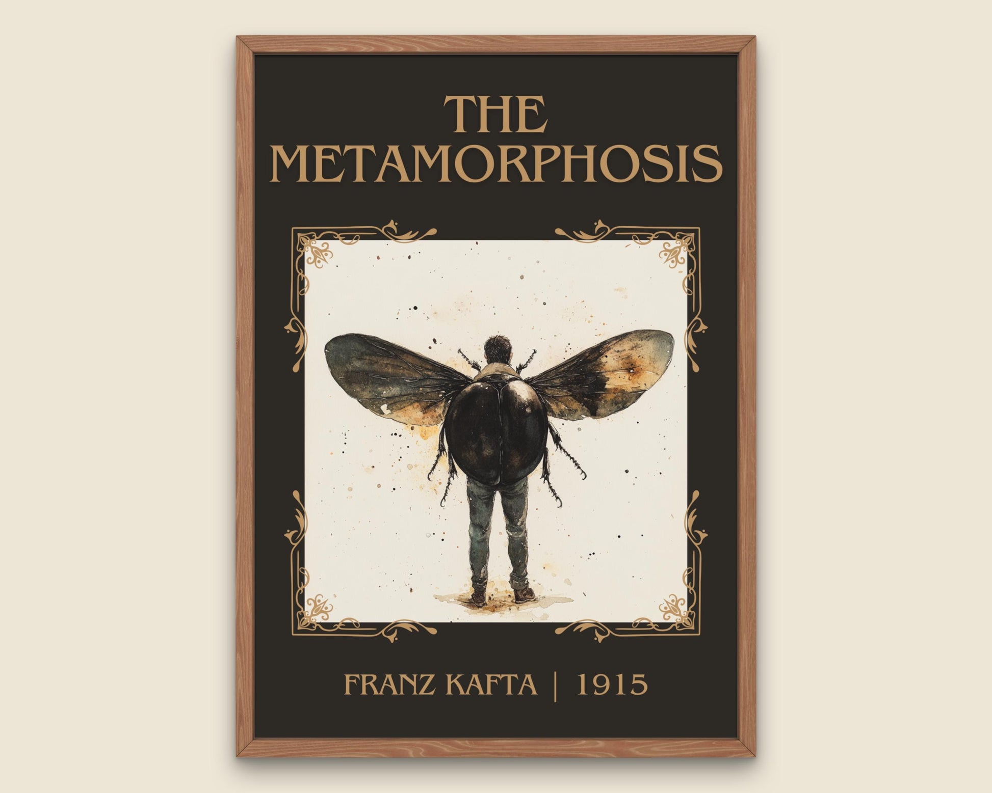 The Metamorphosis by Franz Kafta High Quality Poster Print. Fast, Free Delivery Wall Art. Author & Title Book/Novel Artwork. Minimalist Home