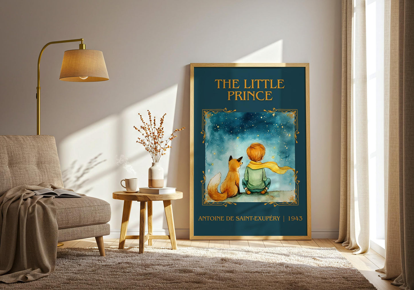 The Little Prince by Antoine de Saint-Exupery High Quality Poster Print. Fast Delivery Wall Art.Title,Author Book/Novel Artwork. Minimalist