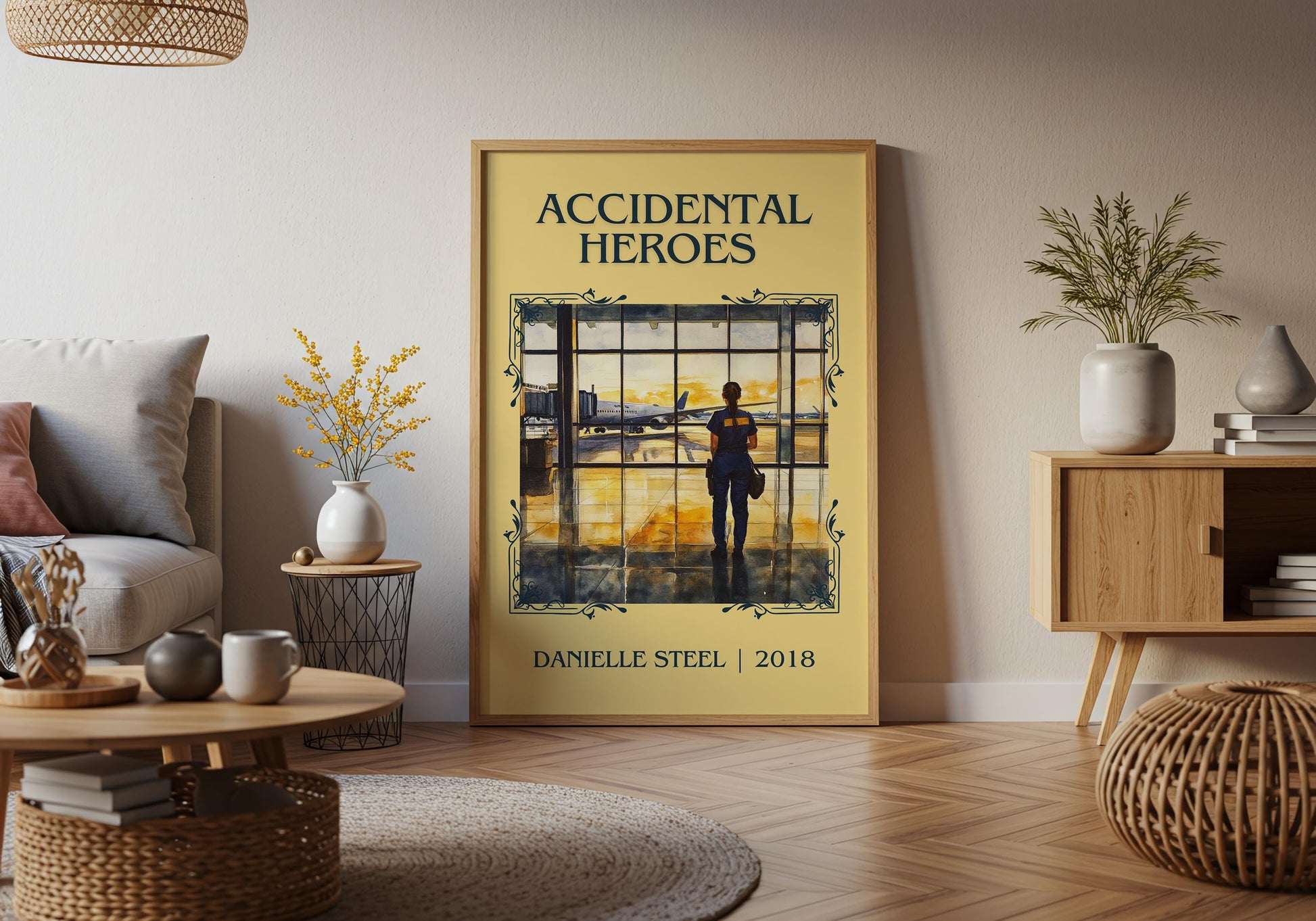 Accidental Heroes by Danielle Steel High Quality Poster Print. Free Delivery Wall Art. Author and Blurb Book / Novel Minimalist Art. Book