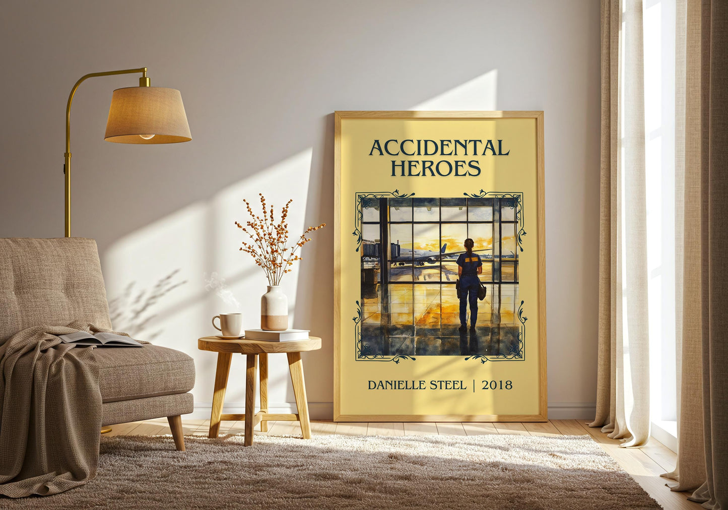 Accidental Heroes by Danielle Steel High Quality Poster Print. Free Delivery Wall Art. Author and Blurb Book / Novel Minimalist Art. Book
