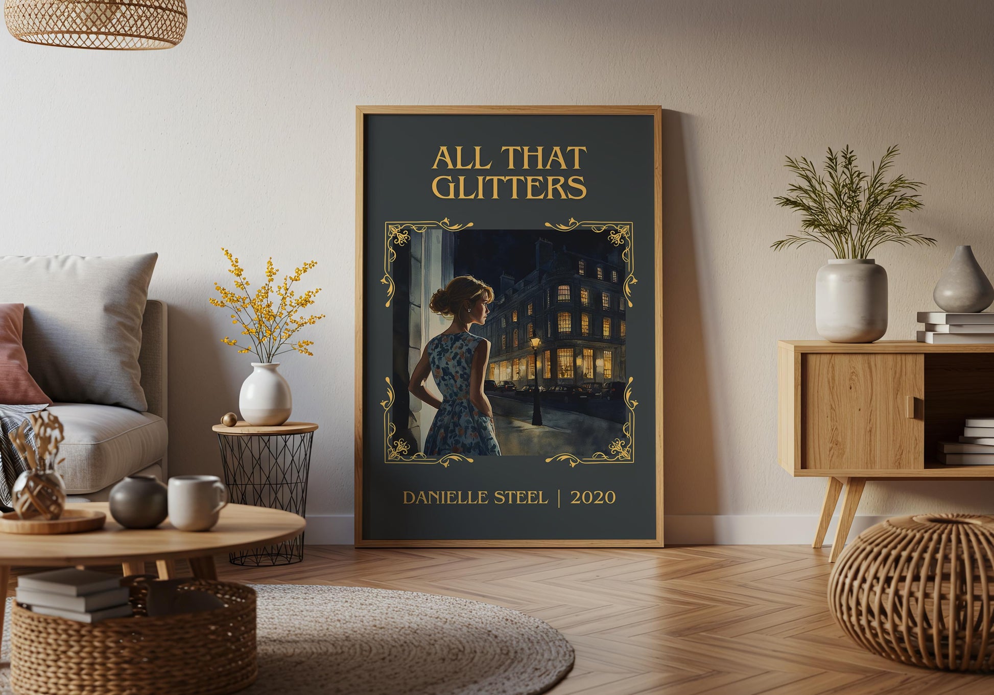 All That Glitters by Danielle Steel High Quality Poster Print. Free Delivery Wall Art. Author and Blurb Book / Novel Minimalist Art. Gift