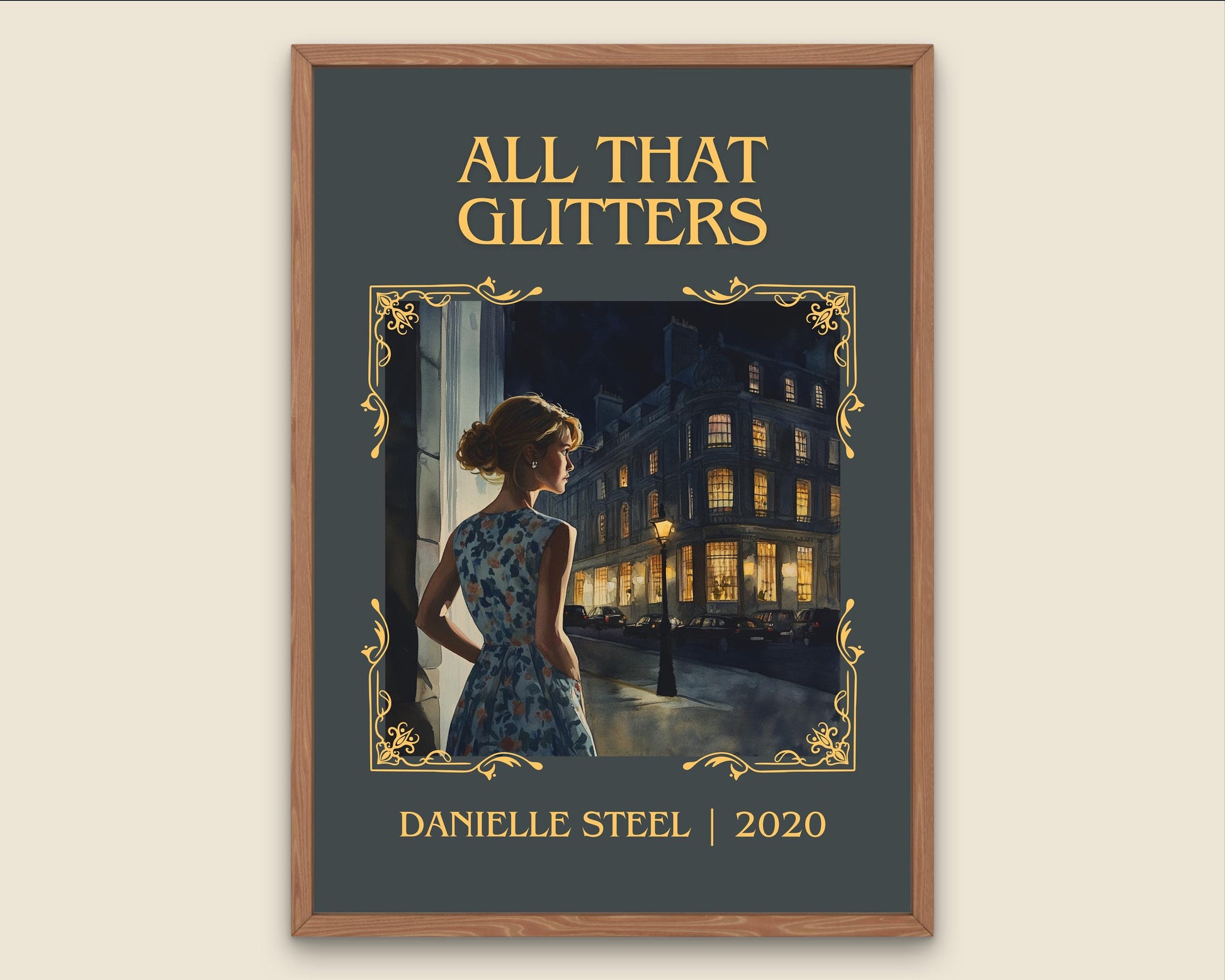 All That Glitters by Danielle Steel High Quality Poster Print. Free Delivery Wall Art. Author and Blurb Book / Novel Minimalist Art. Gift