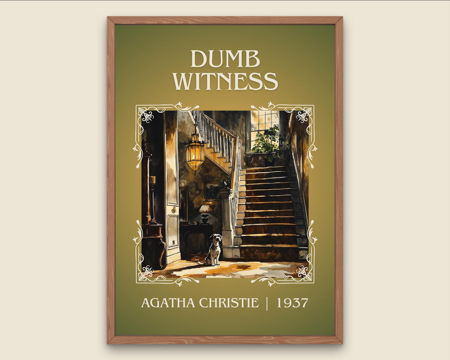Dumb Witness by Agatha Christie High Quality Poster Print. Free Delivery Wall Art. Author and Blurb Book / Novel Minimalist Art. Book