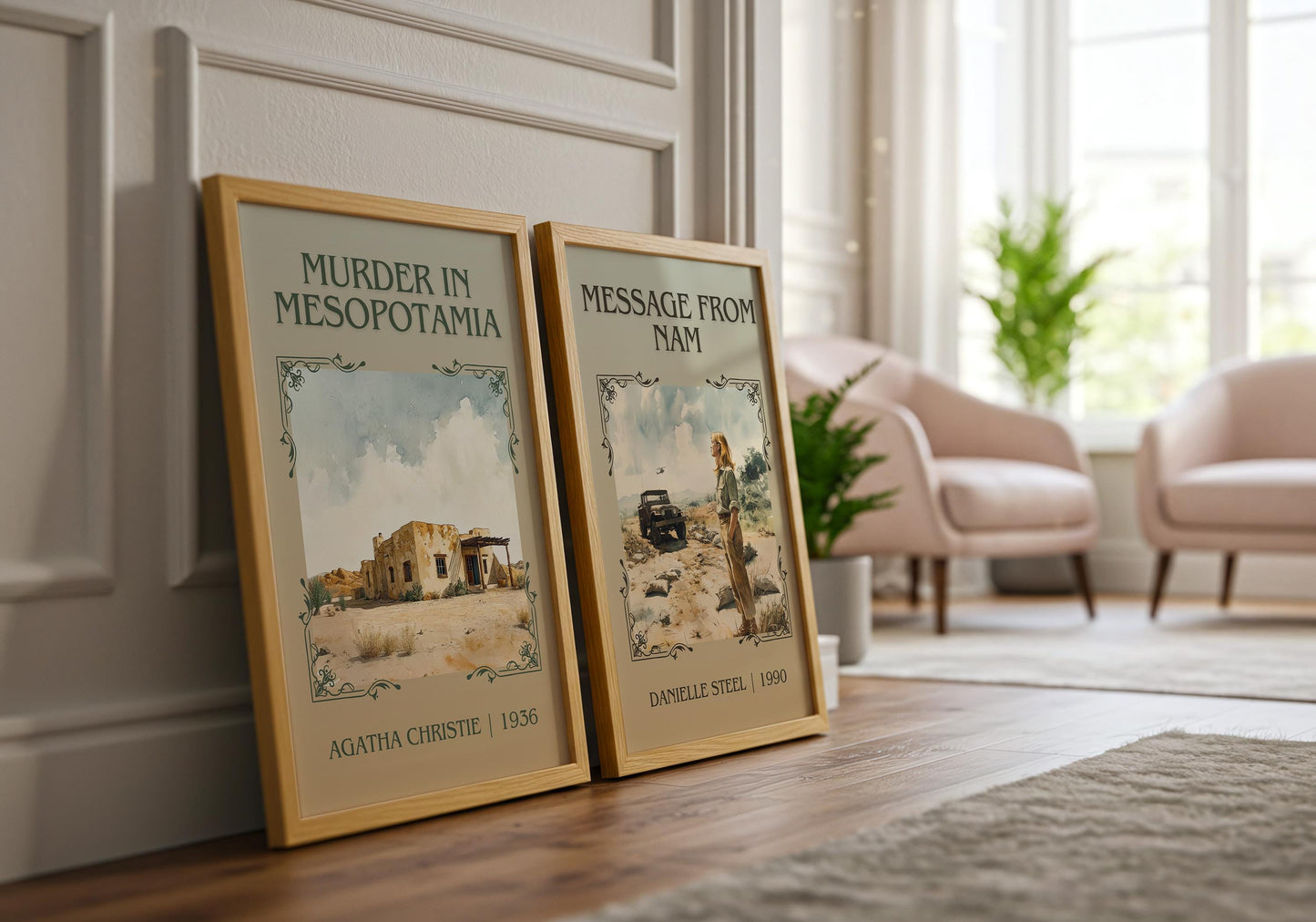 Murder In Mesopotamia by Agatha Christie High Quality Poster Print. Free Delivery Wall Art. Author and Blurb Book / Novel Minimalist Art
