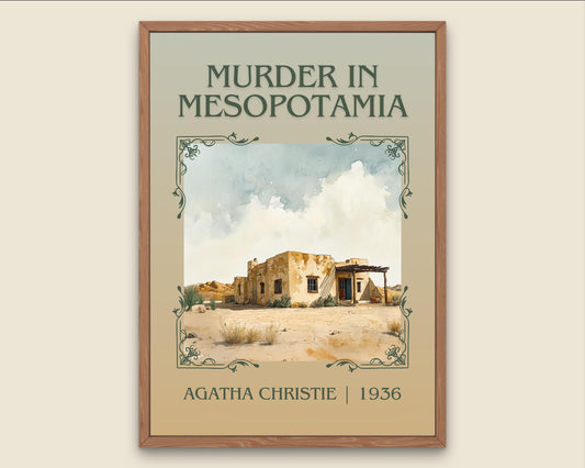 Murder In Mesopotamia by Agatha Christie High Quality Poster Print. Free Delivery Wall Art. Author and Blurb Book / Novel Minimalist Art