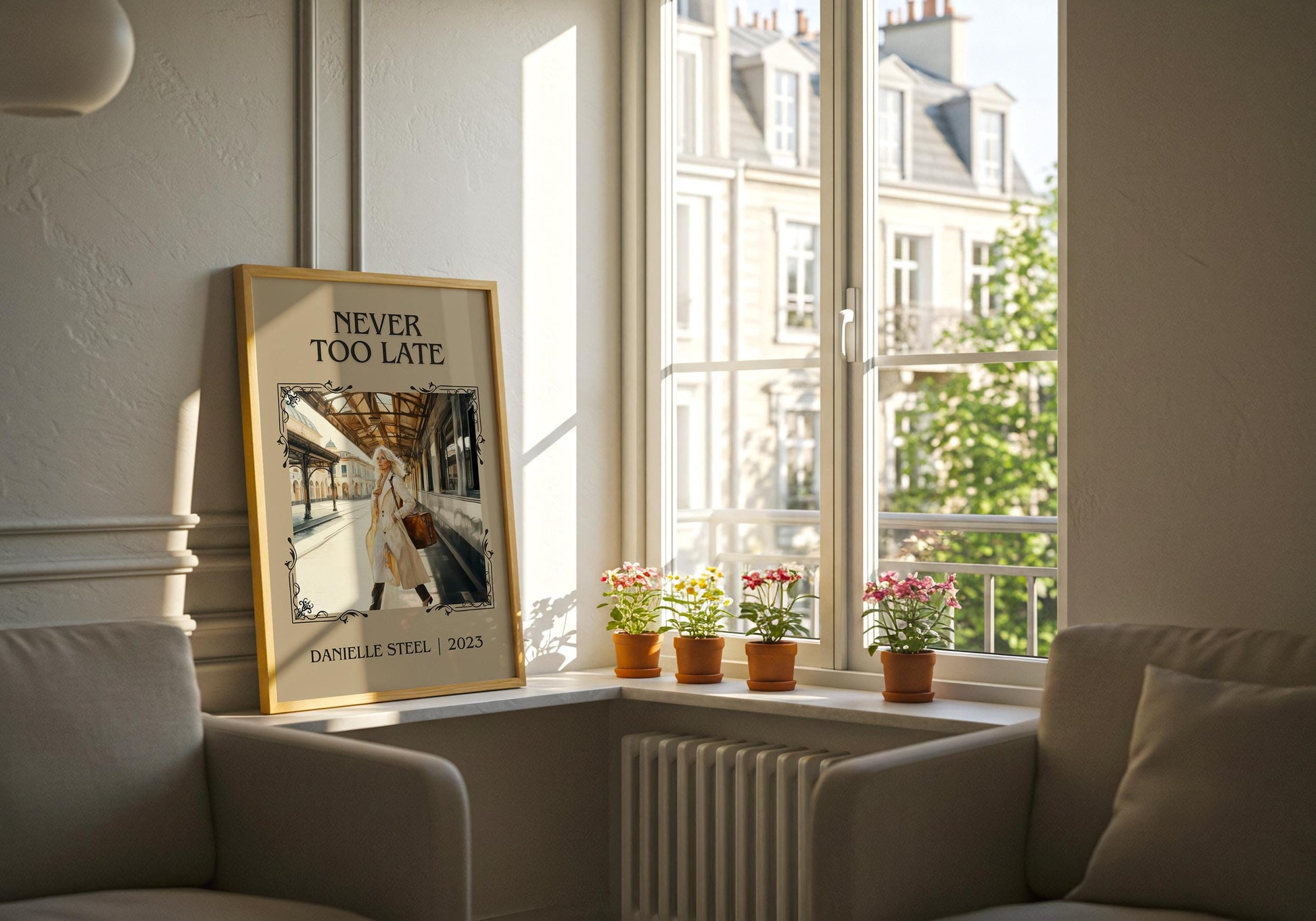 Never Too Late by Danielle Steel High Quality Poster Print. Free Delivery Wall Art. Author and Blurb Book / Novel Minimalist Art