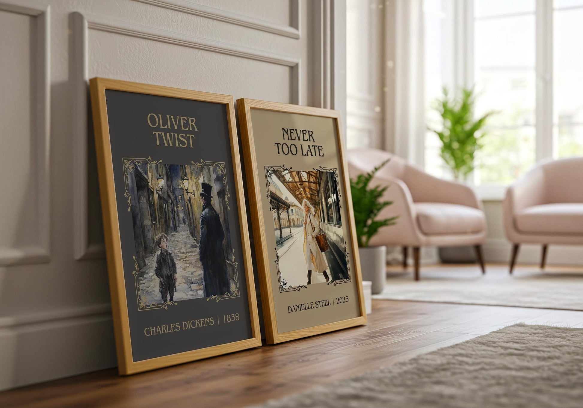 Never Too Late by Danielle Steel High Quality Poster Print. Free Delivery Wall Art. Author and Blurb Book / Novel Minimalist Art