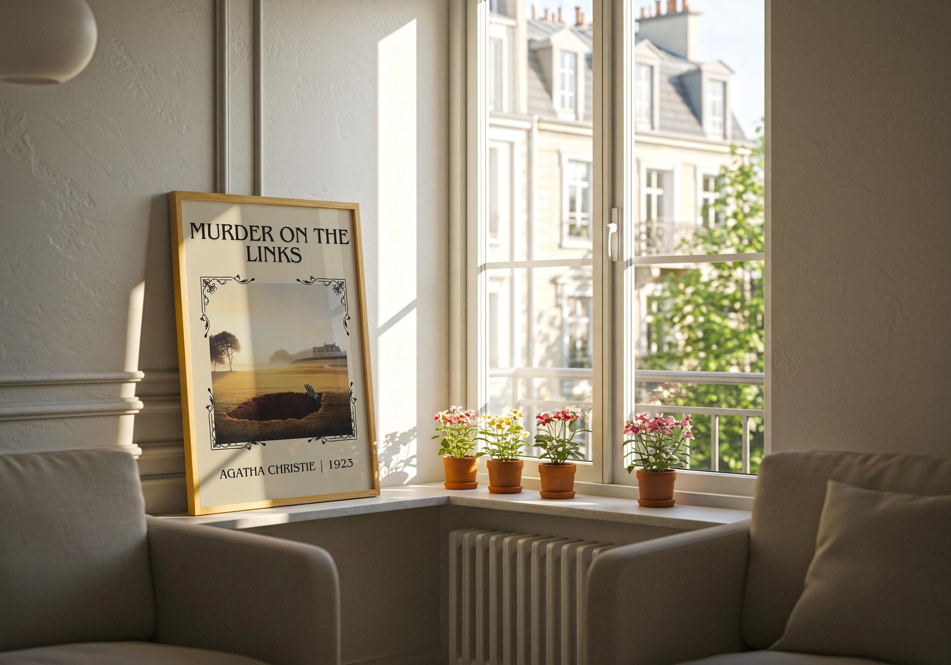 Murder On The Links by Agatha Christie High Quality Poster Print. Free Delivery Wall Art. Author and Blurb Book / Novel Minimalist Art Gift