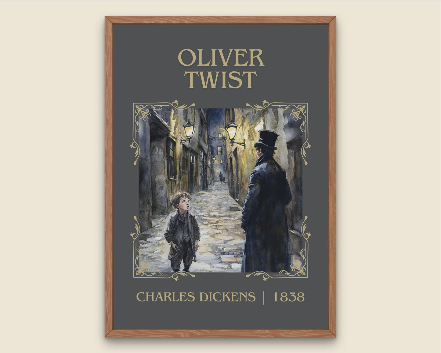 Oliver Twist by Charles Dickens High Quality Poster Print. Free Delivery Wall Art. Author and Blurb Book / Novel Minimalist Gift Home Art