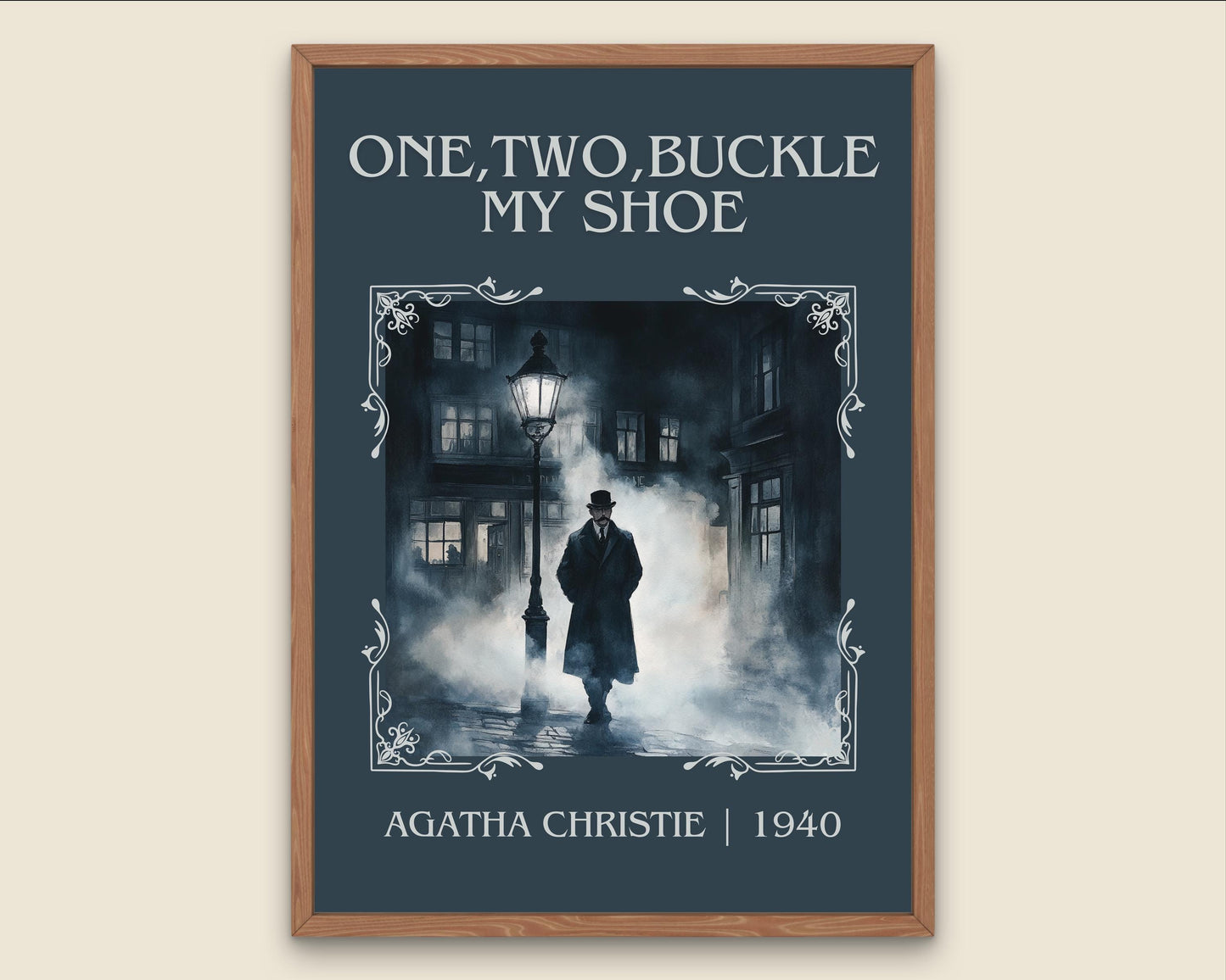 One Two Buckle My Shoe by Agatha Christie High Quality Poster Print. Free Delivery Wall Art. Author and Blurb Book/Novel Minimalist Home Art