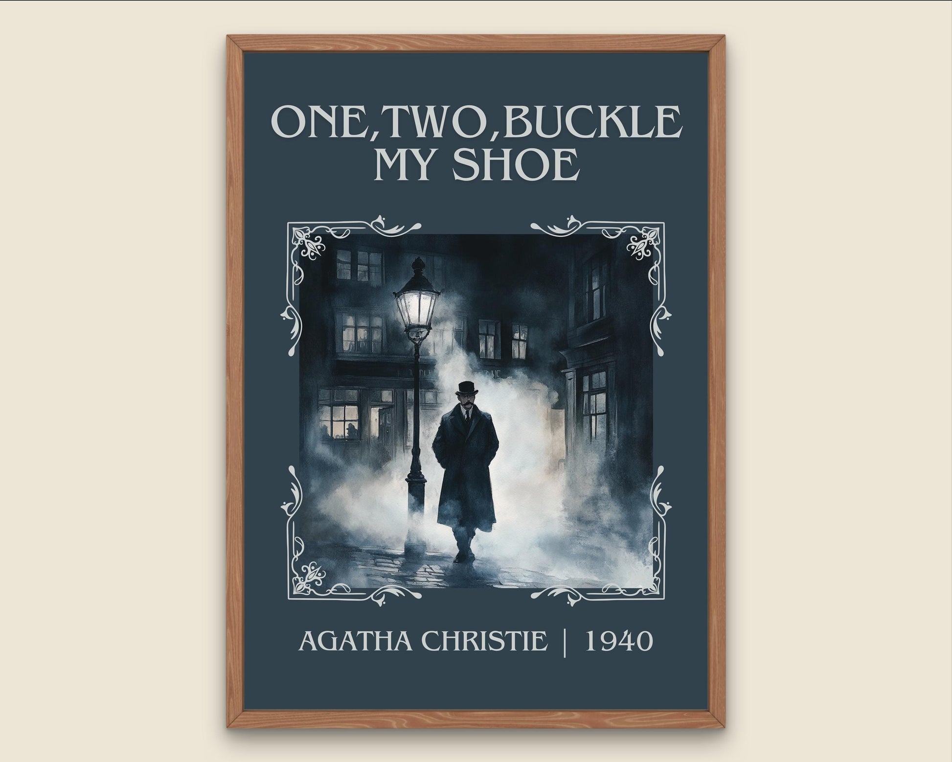 One Two Buckle My Shoe by Agatha Christie High Quality Poster Print. Free Delivery Wall Art. Author and Blurb Book/Novel Minimalist Home Art