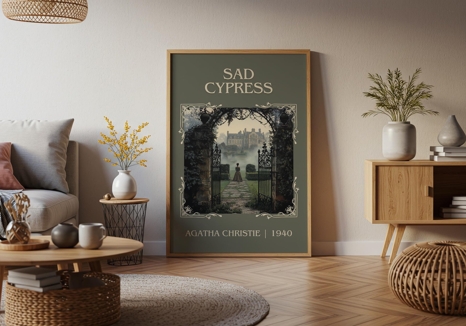 Sad Cypress by Agatha Christie High Quality Poster Print. Free Delivery Wall Art. Author & Blurb Book/Novel Minimalist Art Gift