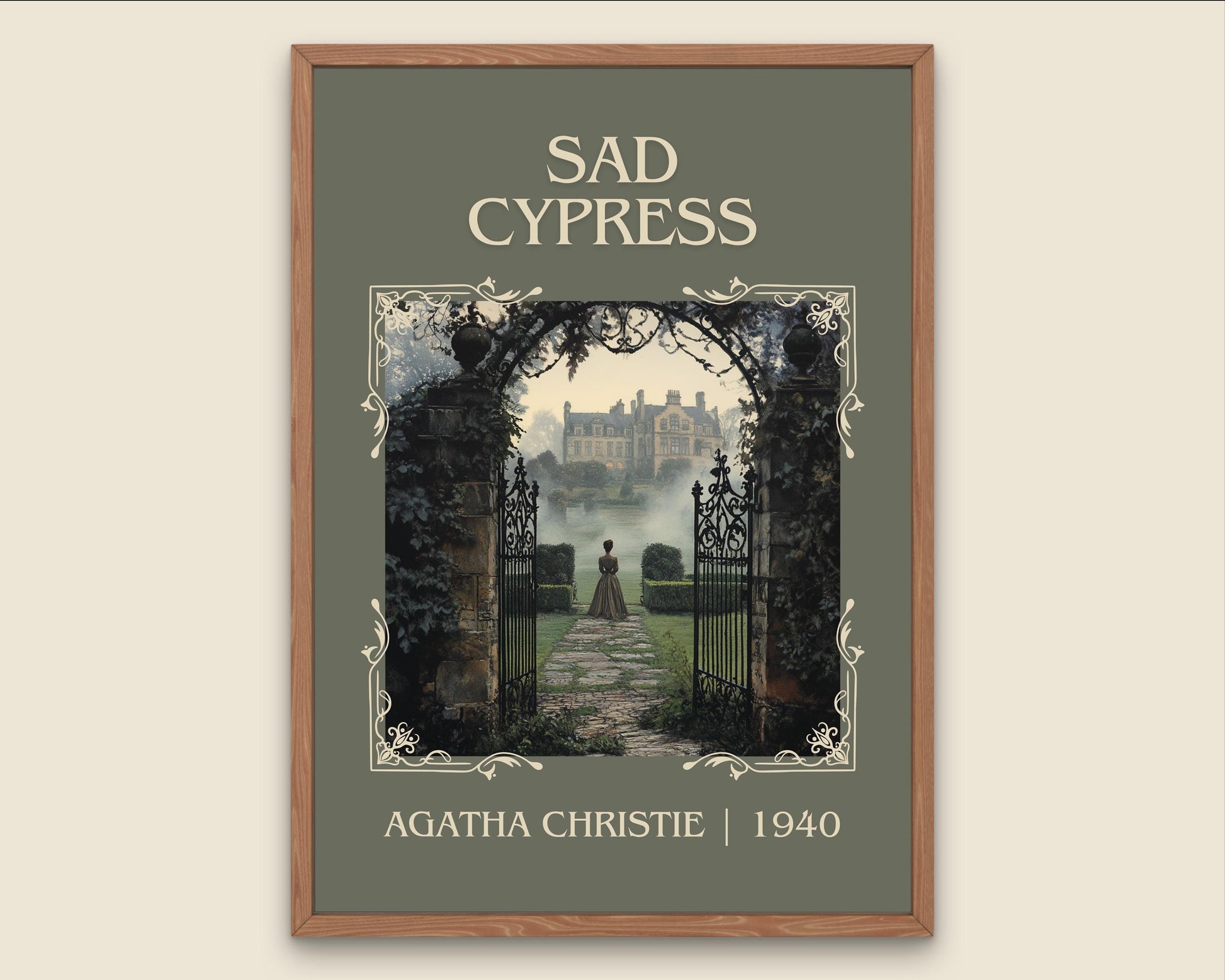 Sad Cypress by Agatha Christie High Quality Poster Print. Free Delivery Wall Art. Author & Blurb Book/Novel Minimalist Art Gift