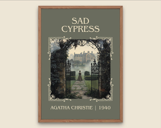Sad Cypress by Agatha Christie High Quality Poster Print. Free Delivery Wall Art. Author & Blurb Book/Novel Minimalist Art Gift