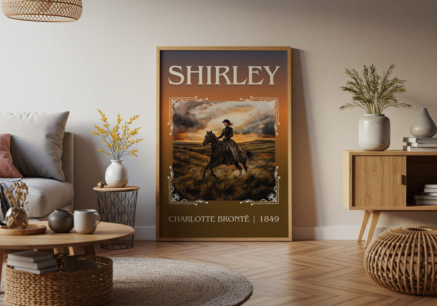 Shirley by Charlotte Bronte High Quality Poster Print. Free Delivery Wall Art. Author & Blurb Book/Novel Minimalist Art Gift