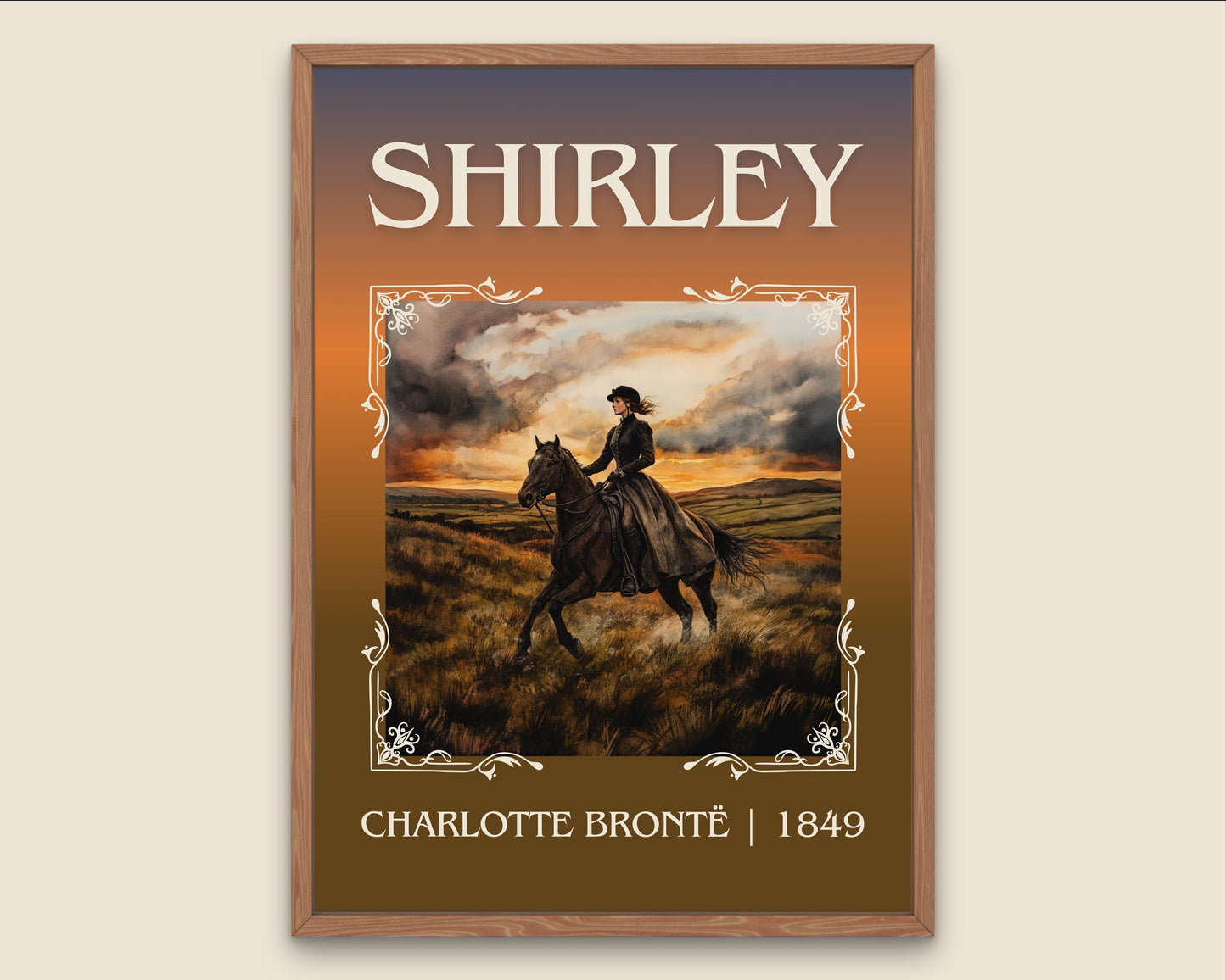 Shirley by Charlotte Bronte High Quality Poster Print. Free Delivery Wall Art. Author & Blurb Book/Novel Minimalist Art Gift