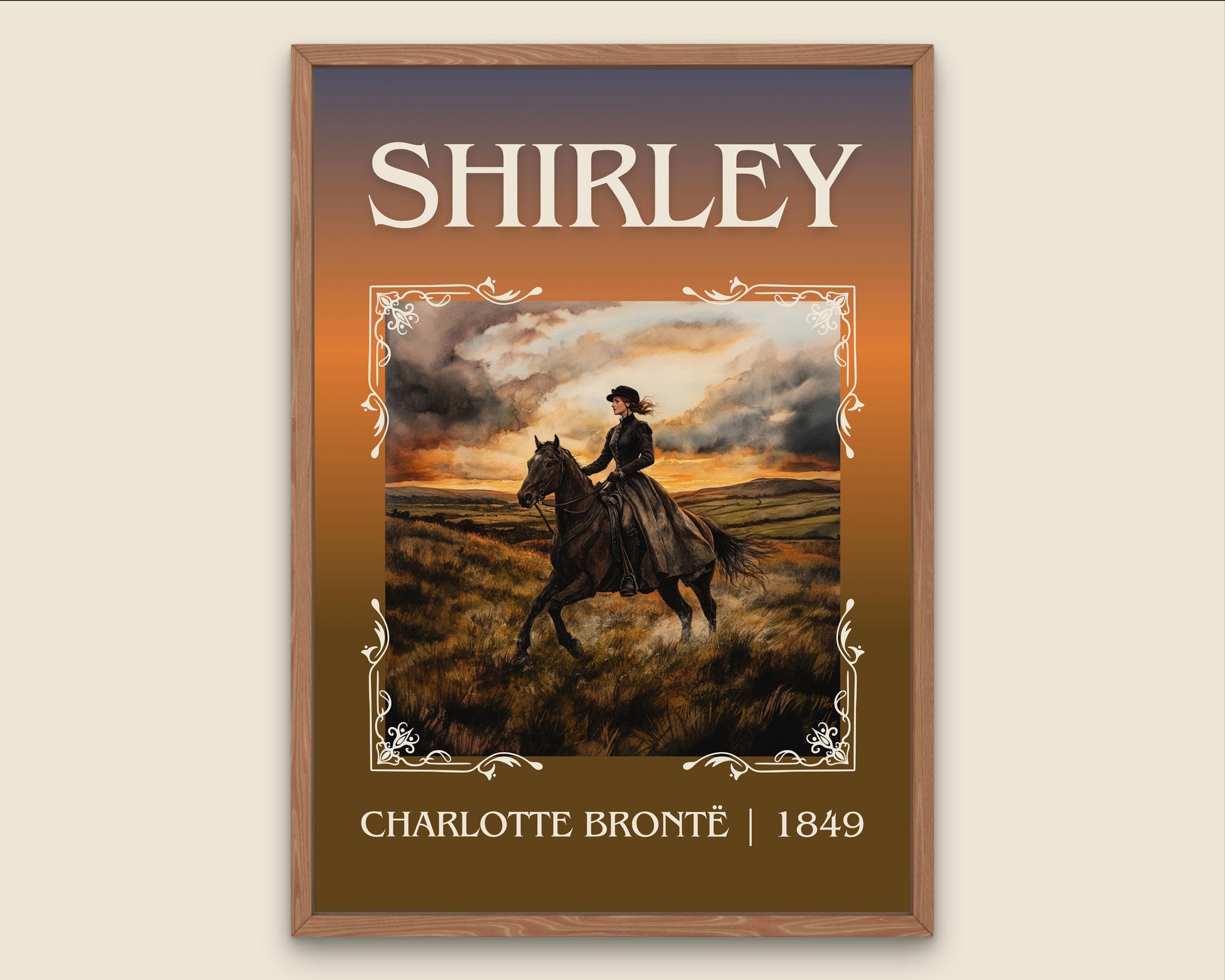Shirley by Charlotte Bronte High Quality Poster Print. Free Delivery Wall Art. Author & Blurb Book/Novel Minimalist Art Gift