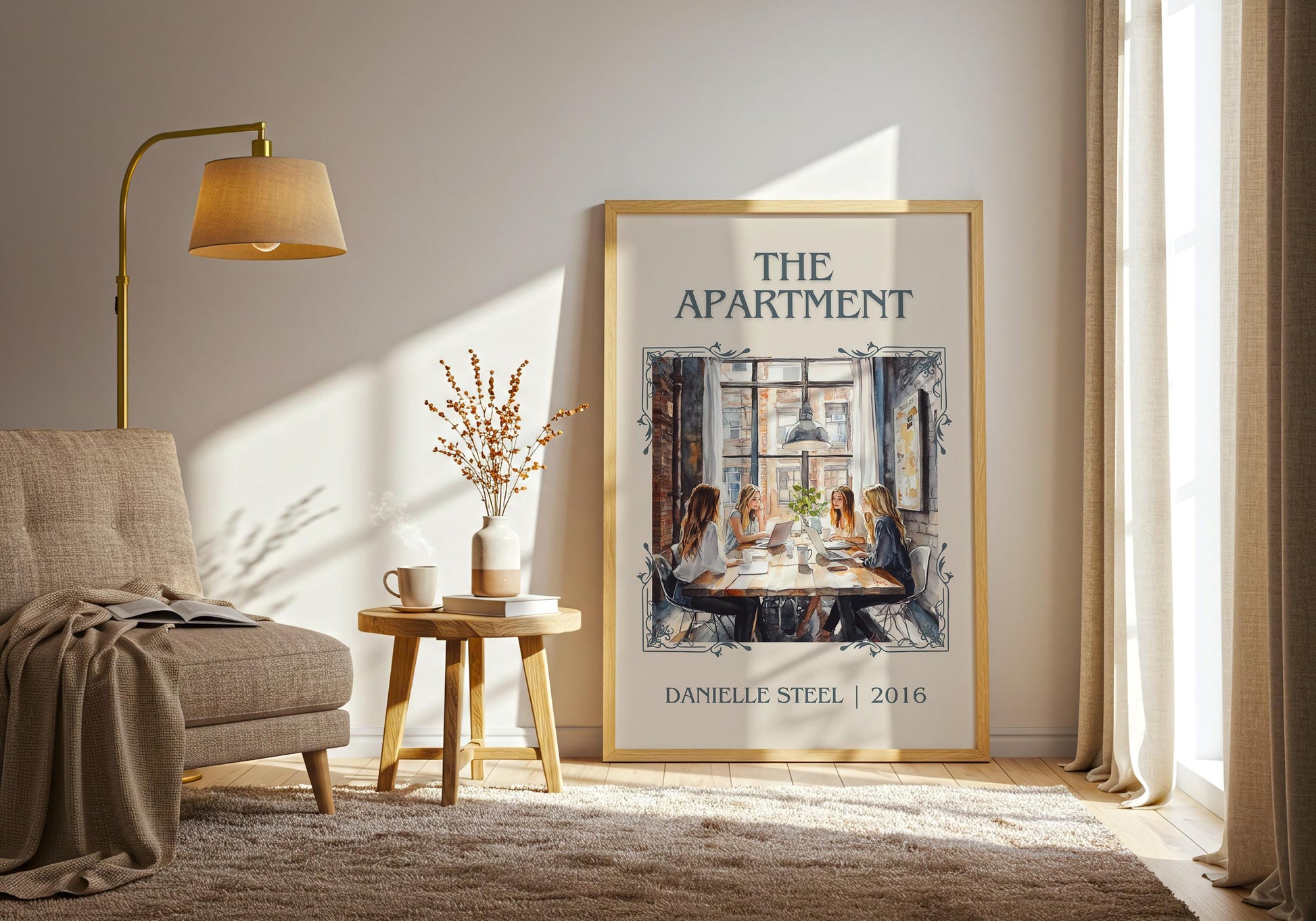 The Apartment by Danielle Steel High Quality Poster Print. Free Delivery Wall Art. Author & Blurb Book/Novel Minimalist Art Gift Home Decor