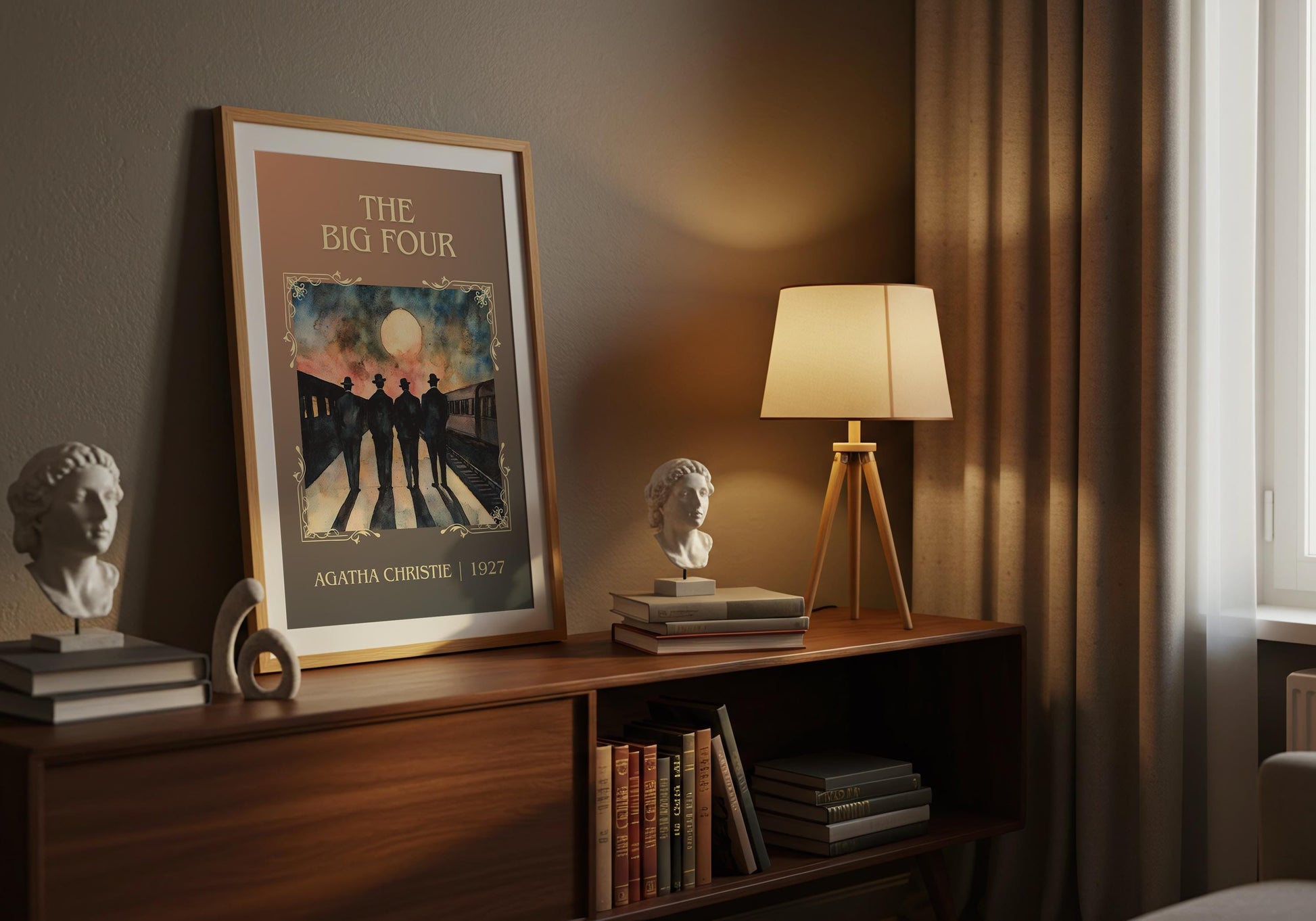 The Big Four by Agatha Christie High Quality Poster Print. Free Delivery Wall Art. Author & Blurb Book/Novel Minimalist Art Gift