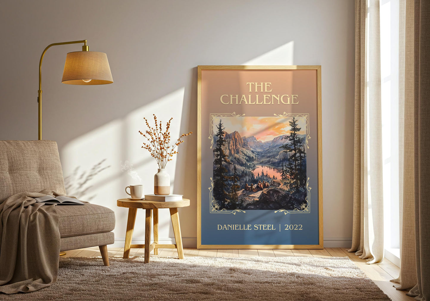 The Challenge by Danielle Steel High Quality Poster Print. Free Delivery Wall Art. Author & Blurb Book/Novel Minimalist Art Gift Home Decor