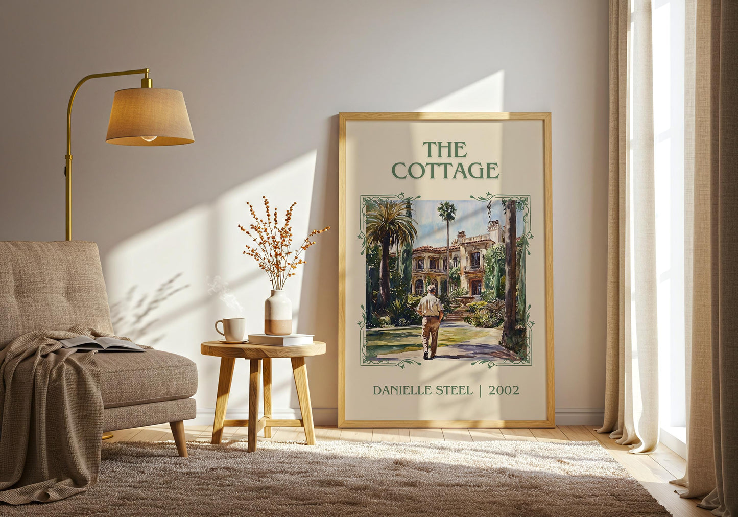 The Cottage by Danielle Steel High Quality Poster Print. Free Delivery Wall Art. Author & Blurb Book/Novel Minimalist Art Gift