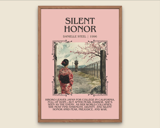 Silent Honor by Danielle Steel High Quality Poster Print. Free Delivery Wall Art. Author & Blurb Book/Novel Minimalist Art Gift