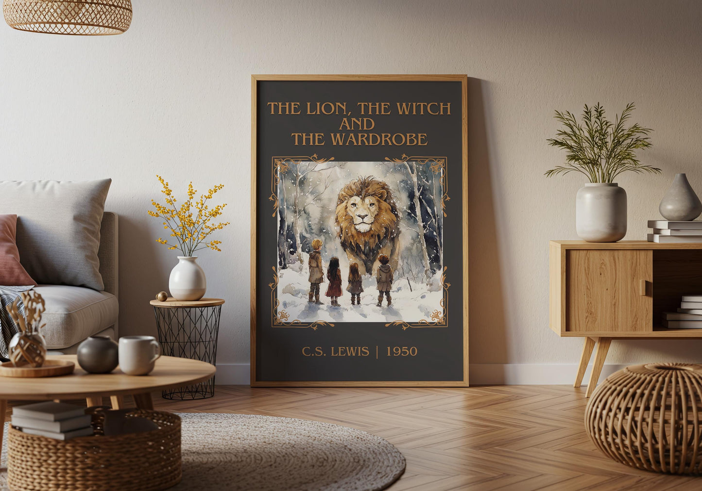 The Lion, The Witch and The Wardrobe by C.S.LEWIS High Quality Poster Print.Wall Art. Title,Author Book/Novel Artwork.Minimalist Clean Print