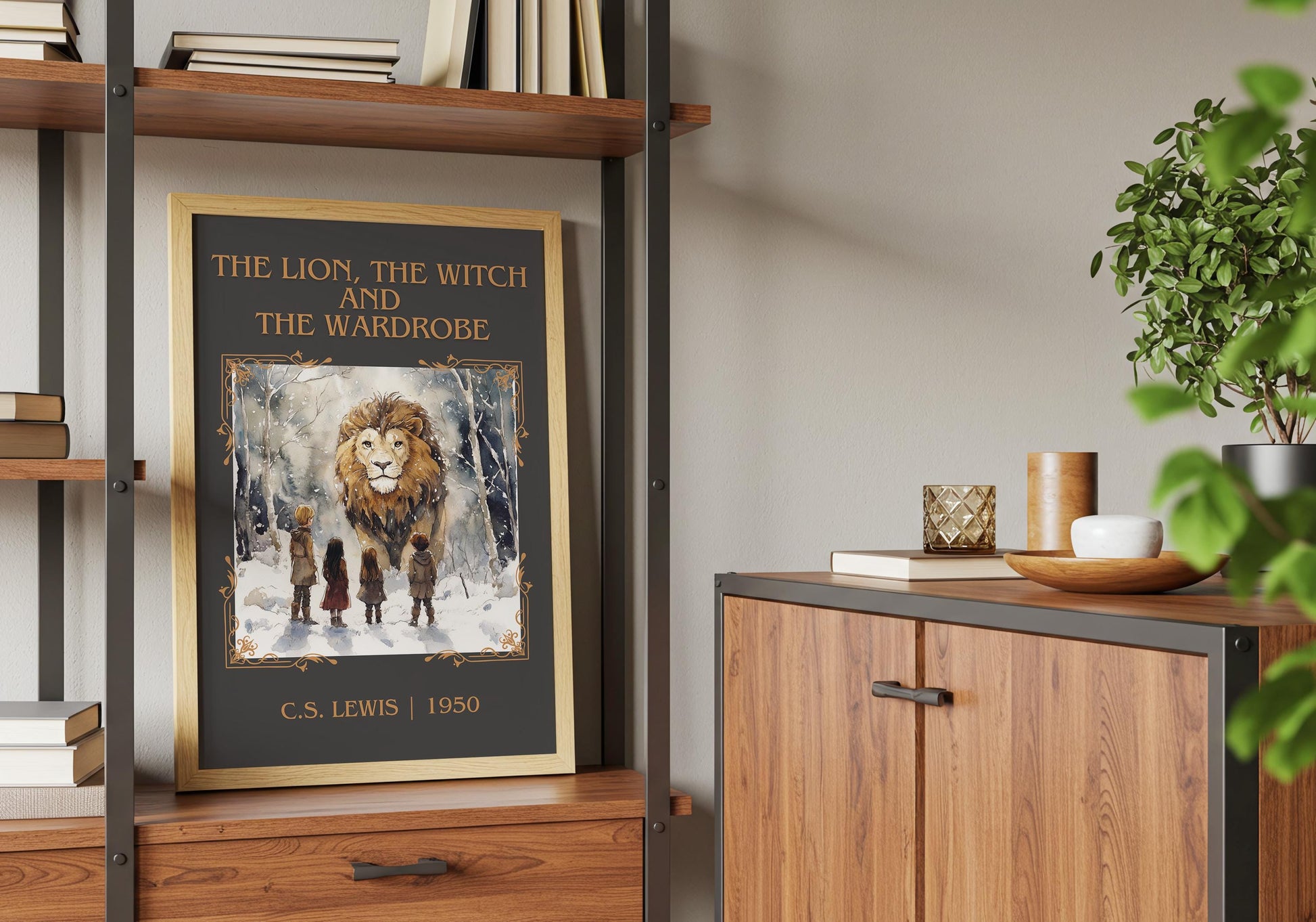 The Lion, The Witch and The Wardrobe by C.S.LEWIS High Quality Poster Print.Wall Art. Title,Author Book/Novel Artwork.Minimalist Clean Print