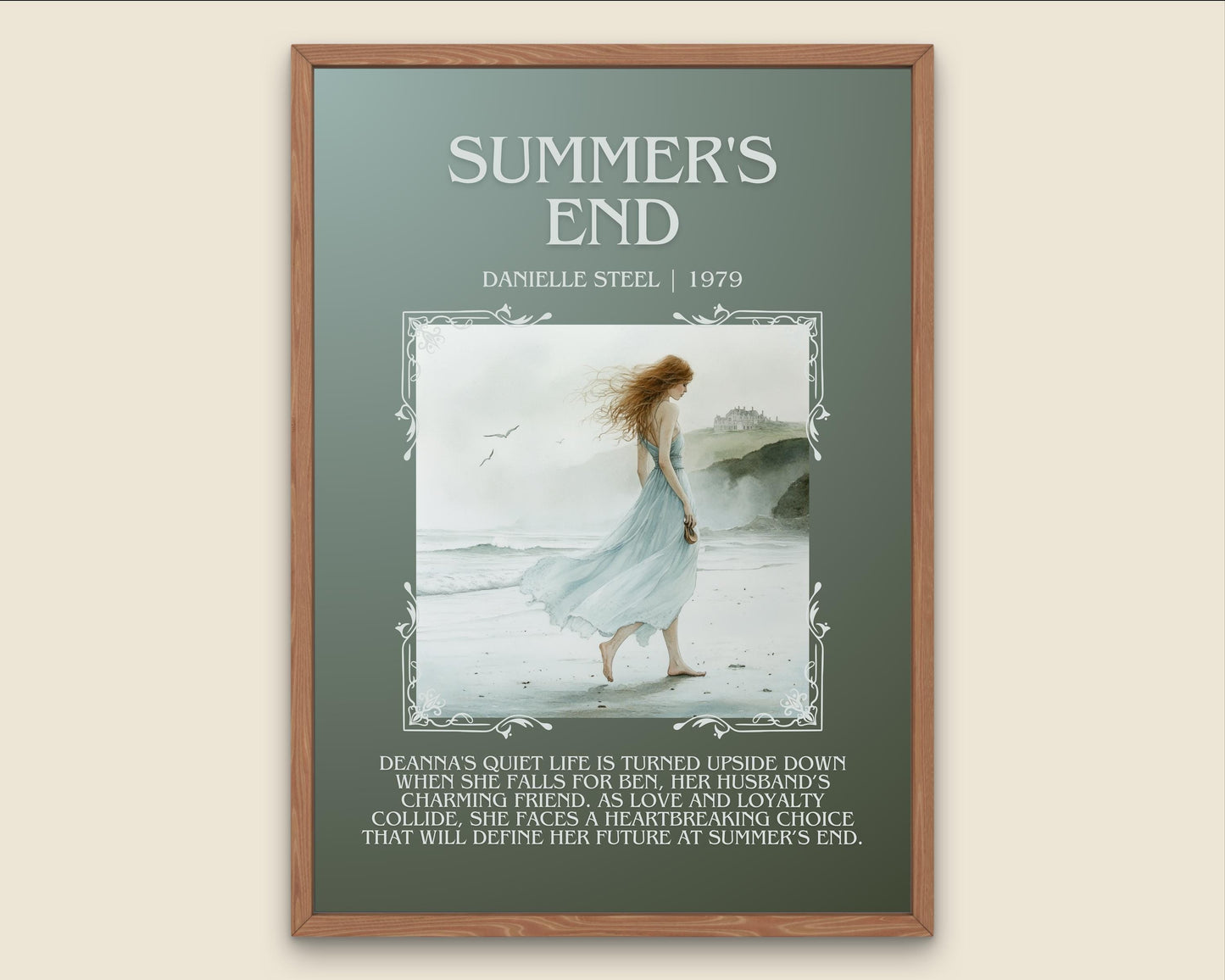 Summer's End by Danielle Steel High Quality Poster Print. Free Delivery Wall Art. Author & Blurb Book/Novel Minimalist Art Gift