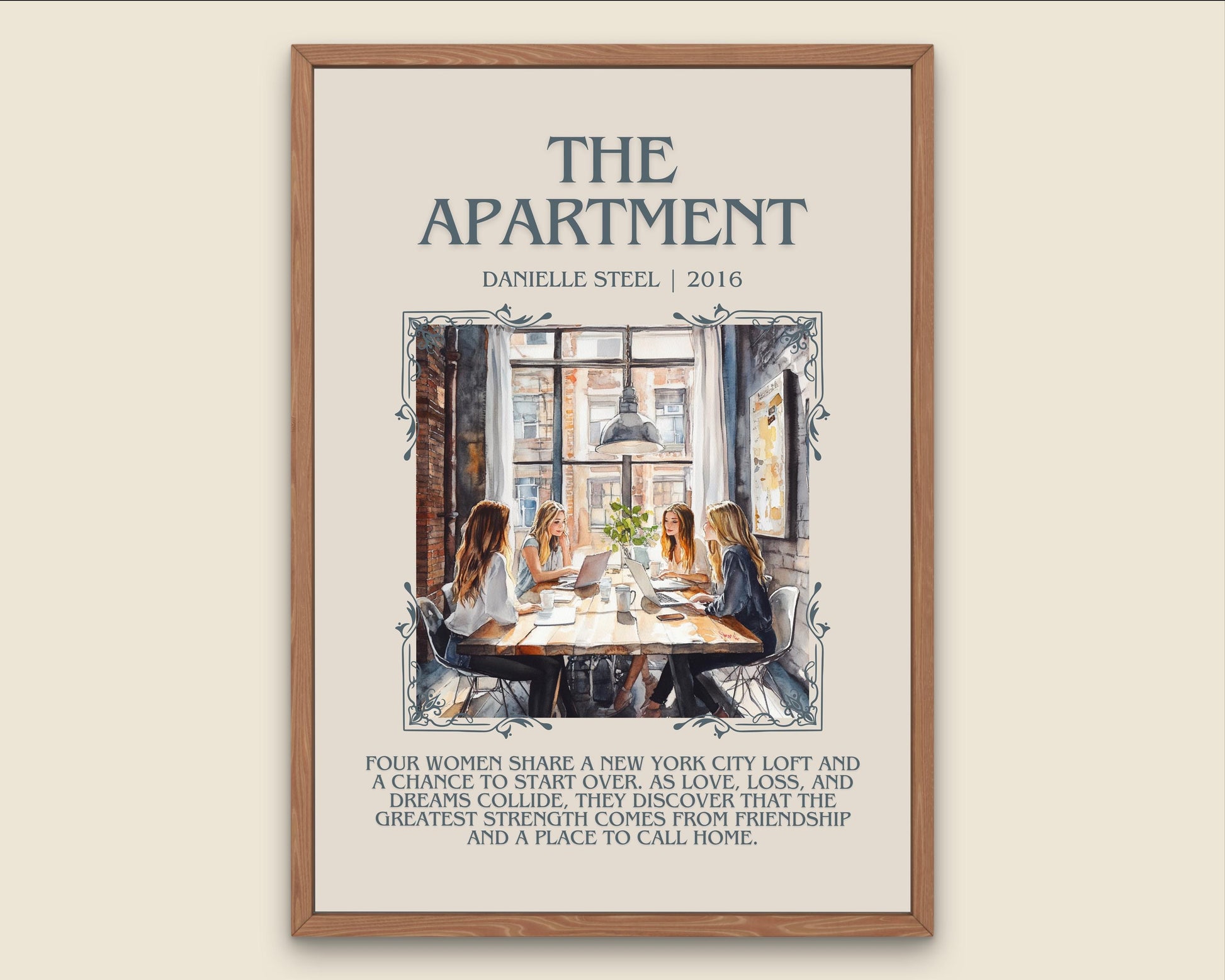 The Apartment by Danielle Steel High Quality Poster Print. Free Delivery Wall Art. Author & Blurb Book/Novel Minimalist Art Gift