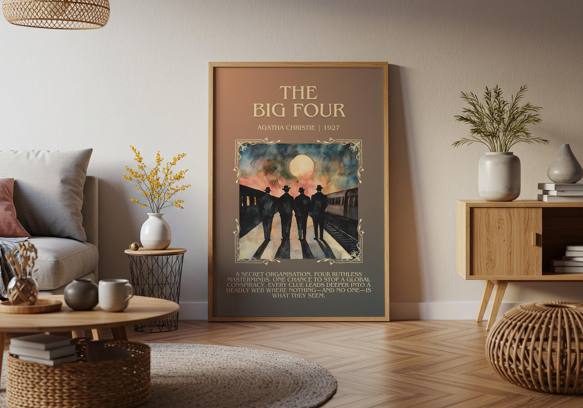 The Big Four by Agatha Christie High Quality Poster Print. Free Delivery Wall Art. Author & Blurb Book/Novel Minimalist Art Gift