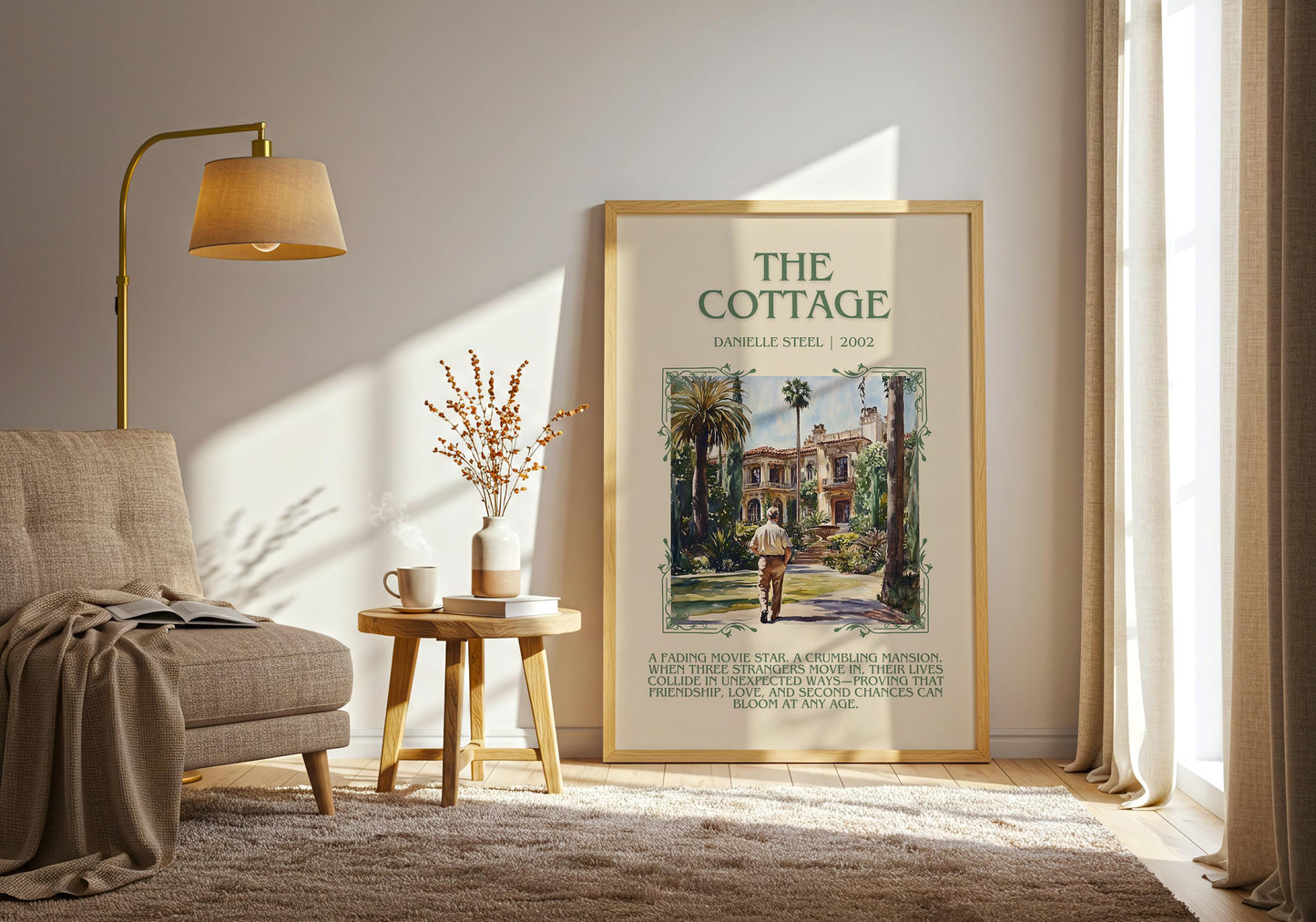 The Cottage by Danielle Steel High Quality Poster Print. Free Delivery Wall Art. Author & Blurb Book/Novel Minimalist Art Gift