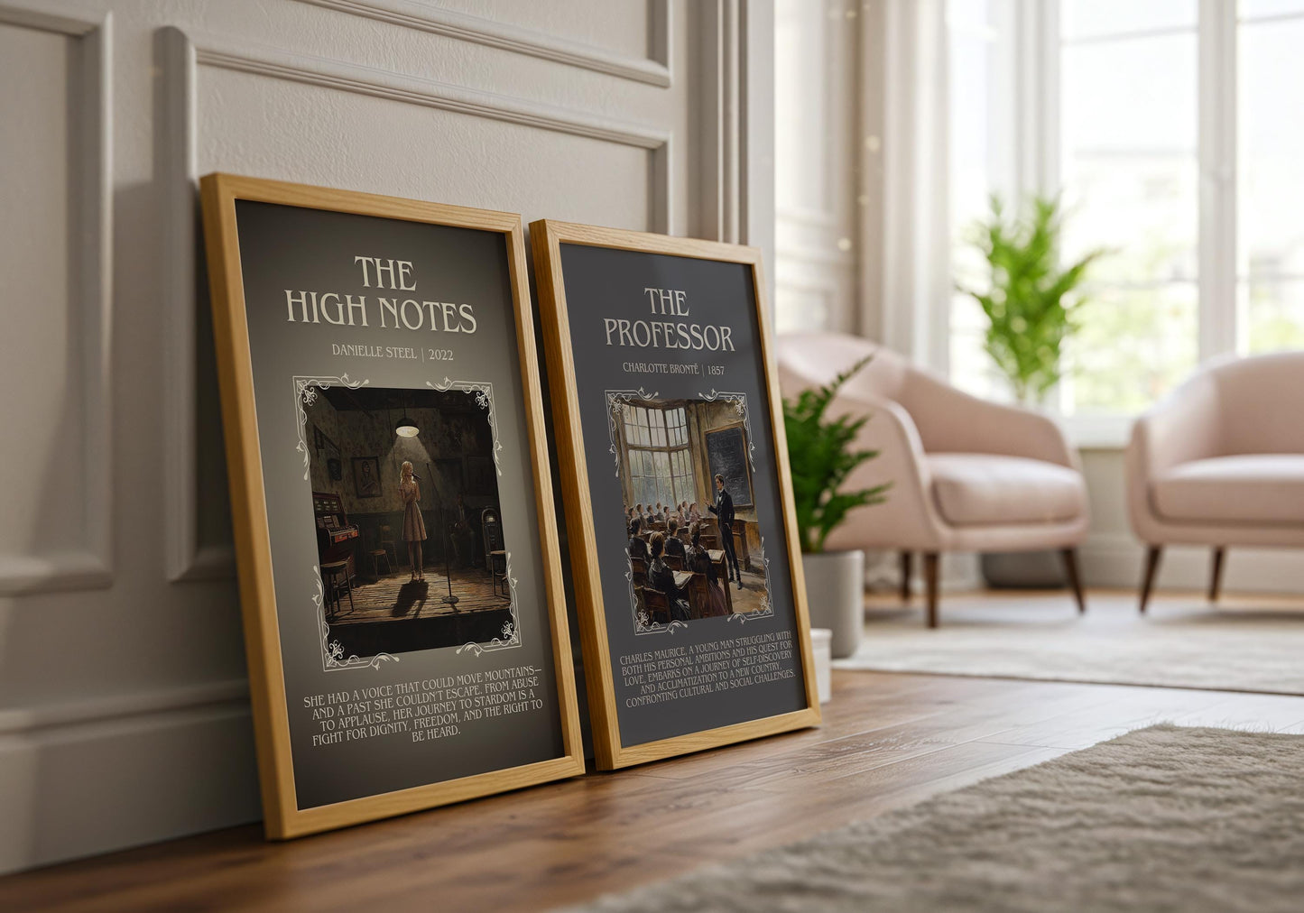 The Professor by Charlotte Bronte High Quality Poster Print. Free Delivery Wall Art. Author & Blurb Book/Novel Minimalist Art Gift