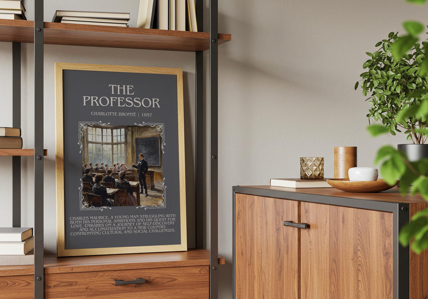 The Professor by Charlotte Bronte High Quality Poster Print. Free Delivery Wall Art. Author & Blurb Book/Novel Minimalist Art Gift