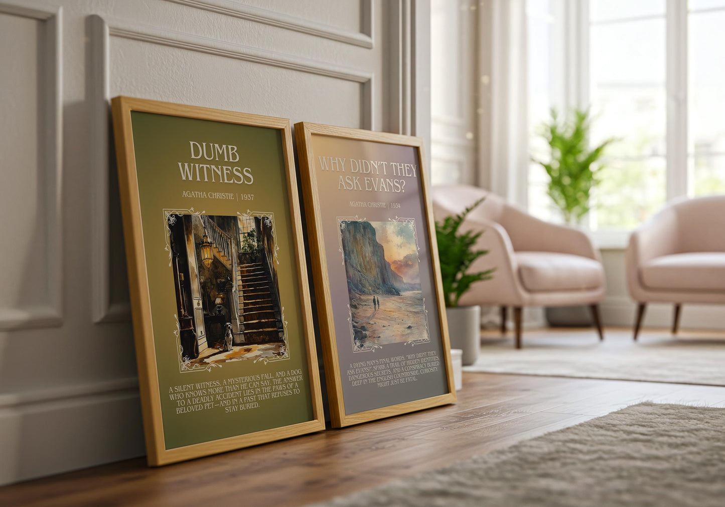 Why Didn't They Ask Evans? by Agatha Christie High Quality Poster Print. Free Delivery Wall Art. Author & Blurb Book/Novel Minimalist Art