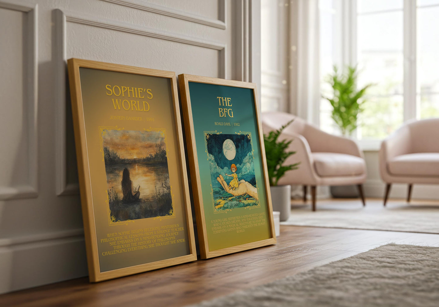 The BFG by Roald Dahl Descriptive, High Quality Poster Print. Free Delivery Wall Art. Author and Blurb Book Artwork. Gift Art for Home Kids