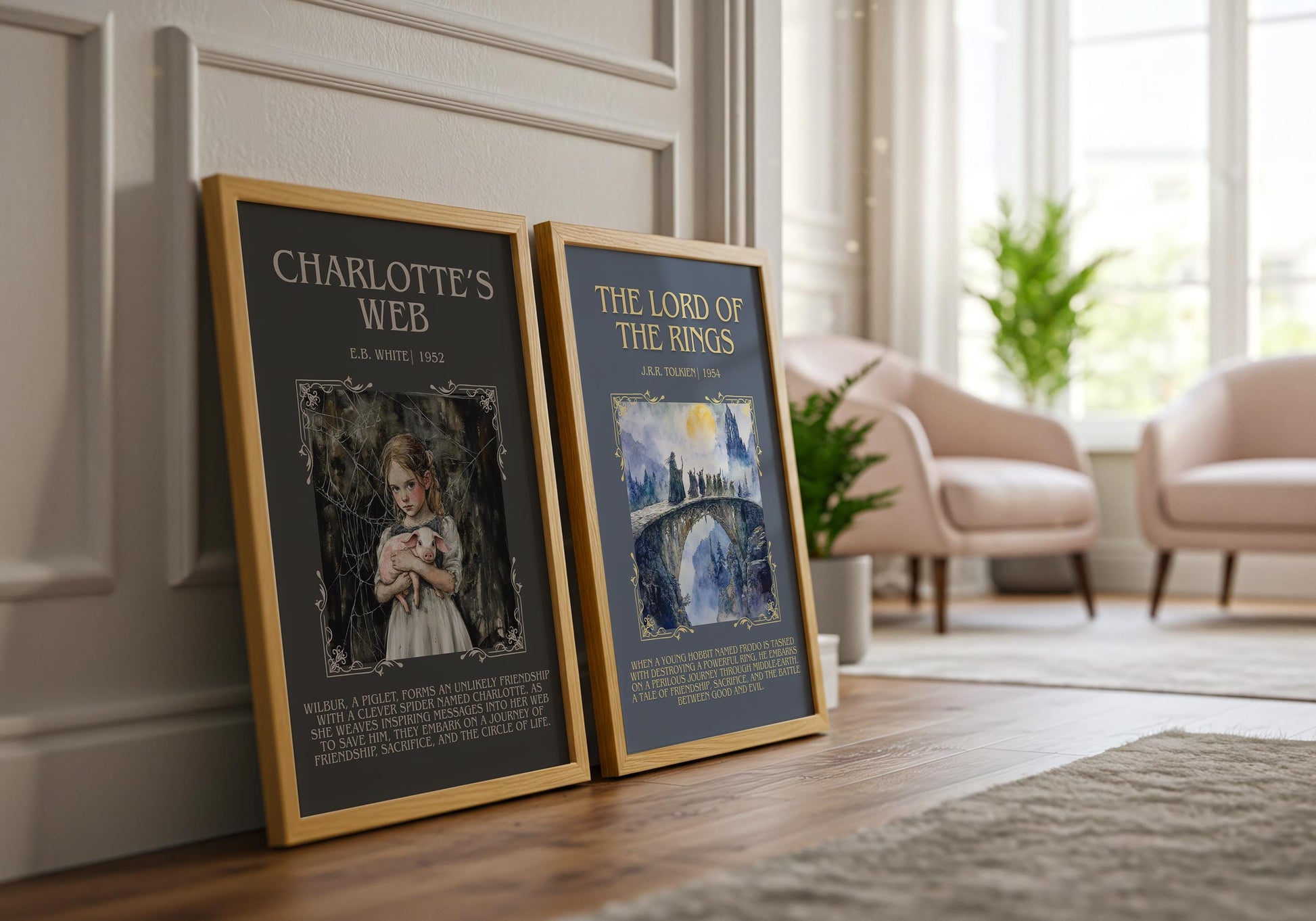 Charlotte's Web by E.B. White Descriptive,High Quality Poster.Fast, Free Delivery Wall Art. Author and Blurb Book Artwork. Description Gift