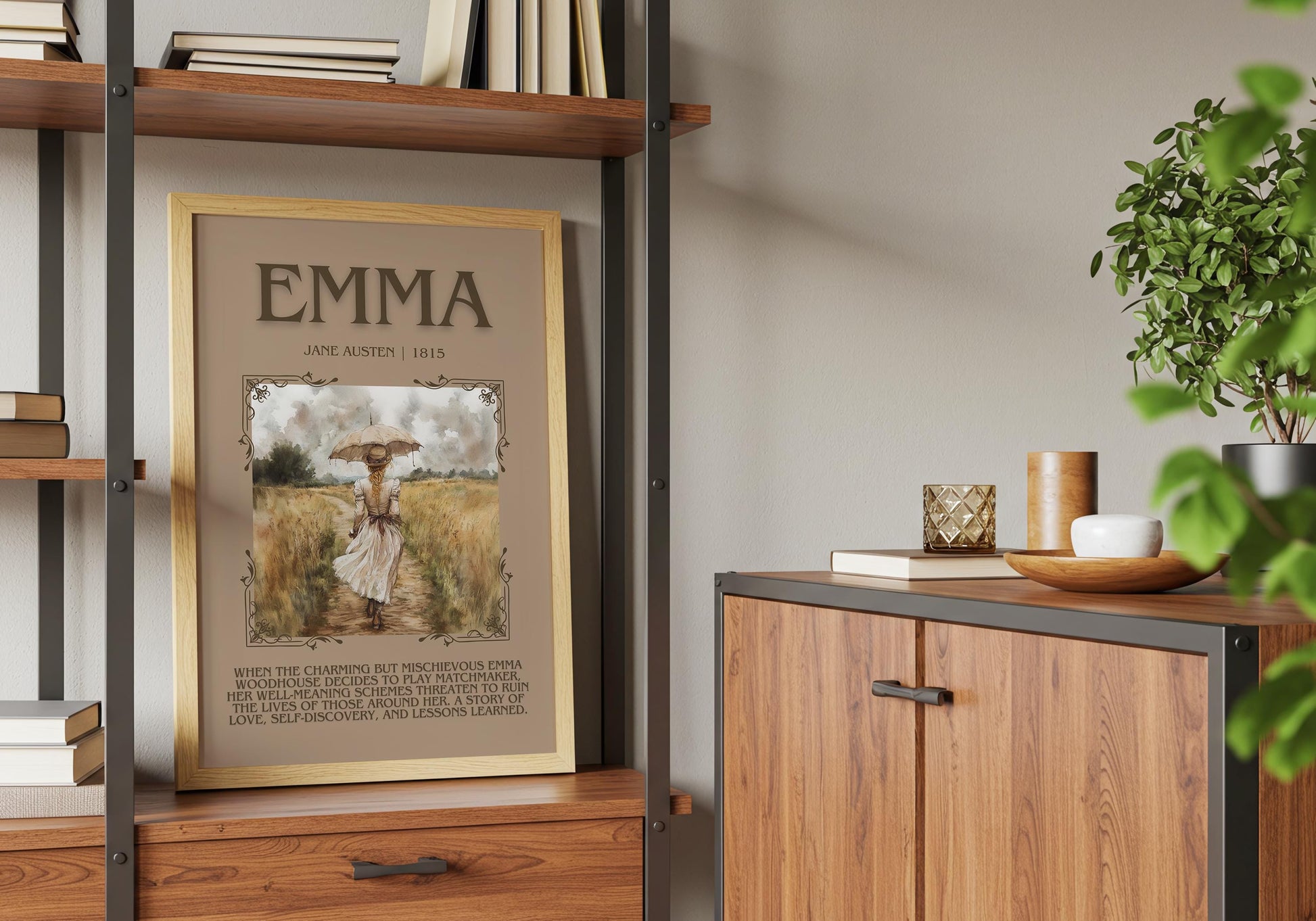 Emma by Jane Austen Descriptive,High Quality Poster. Free Delivery Wall Art. Author and Blurb Book Artwork. Book Summary Gift Present